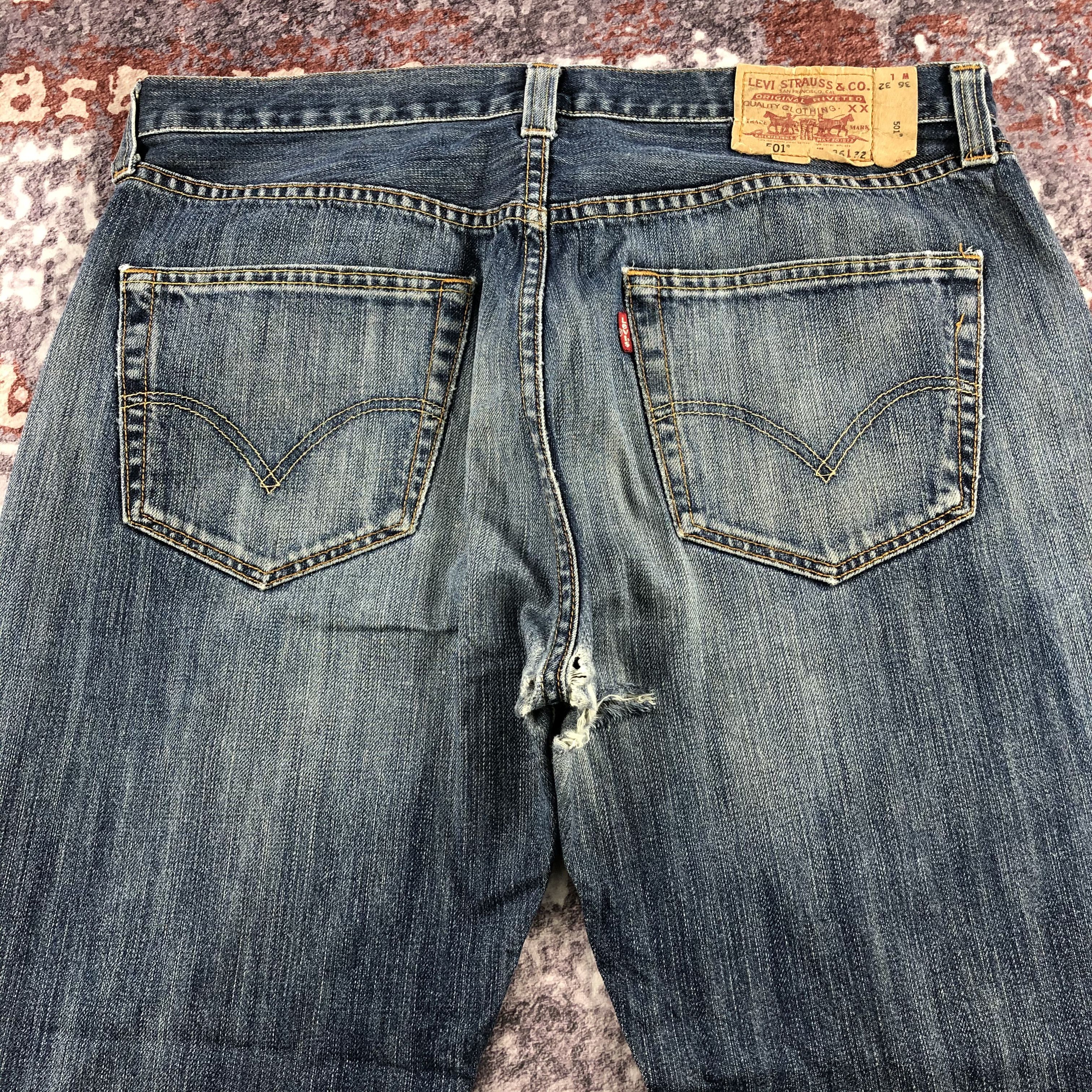 Levi's Vintage Blue Wash Levis 501 Jeans-JM2270 Size US 37 - 4 Thumbnail
