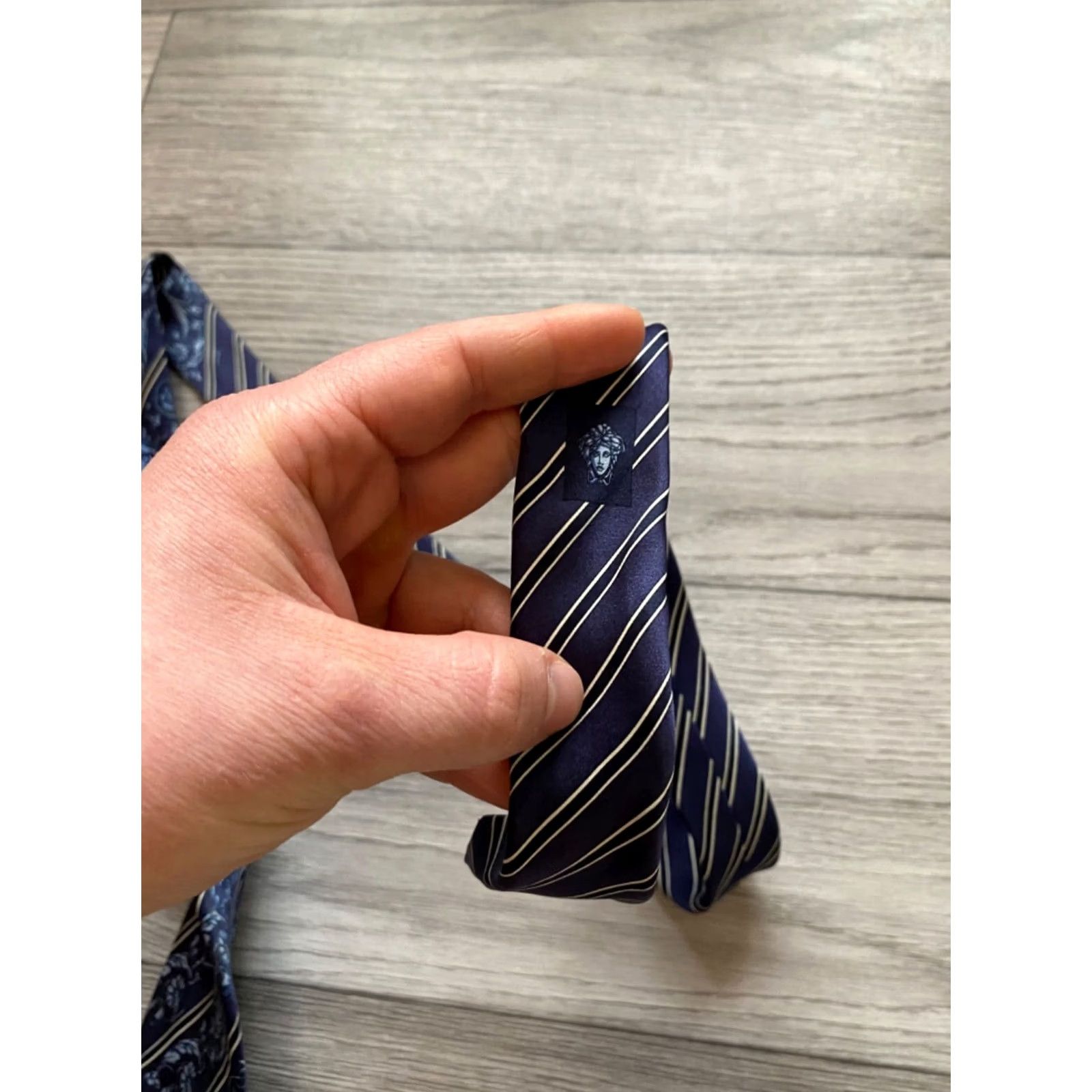 Versace Versace Silk Tie Made in Italy Blue Mens Size ONE SIZE - 5 Thumbnail