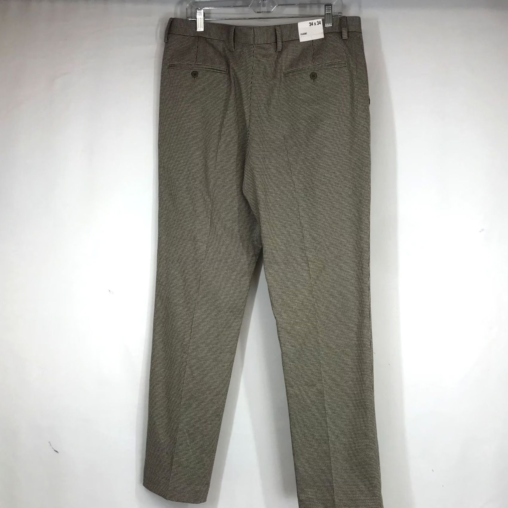 Express EXPRESS Men’s Pants - Dress Pants - 34 x 34 - Olive - Classic Fit Polyester Blend Slacks Size US 34 / EU 50 - 5 Thumbnail