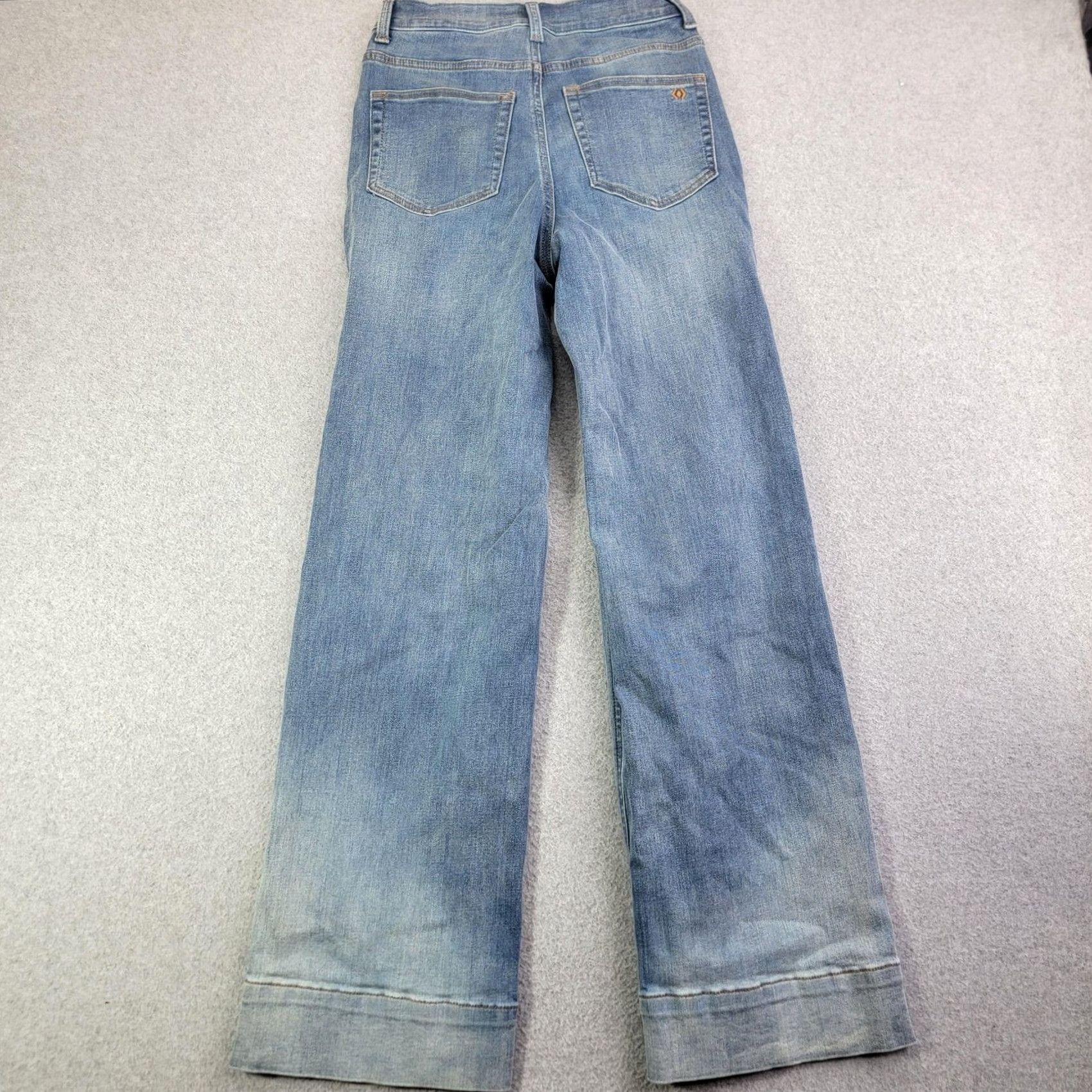 Denime Canyon Retreat Jeans Womens 0 Light Wash Blue Distressed Straight Stretch Denim Size 25" / US 0 / IT 36 - 6 Thumbnail