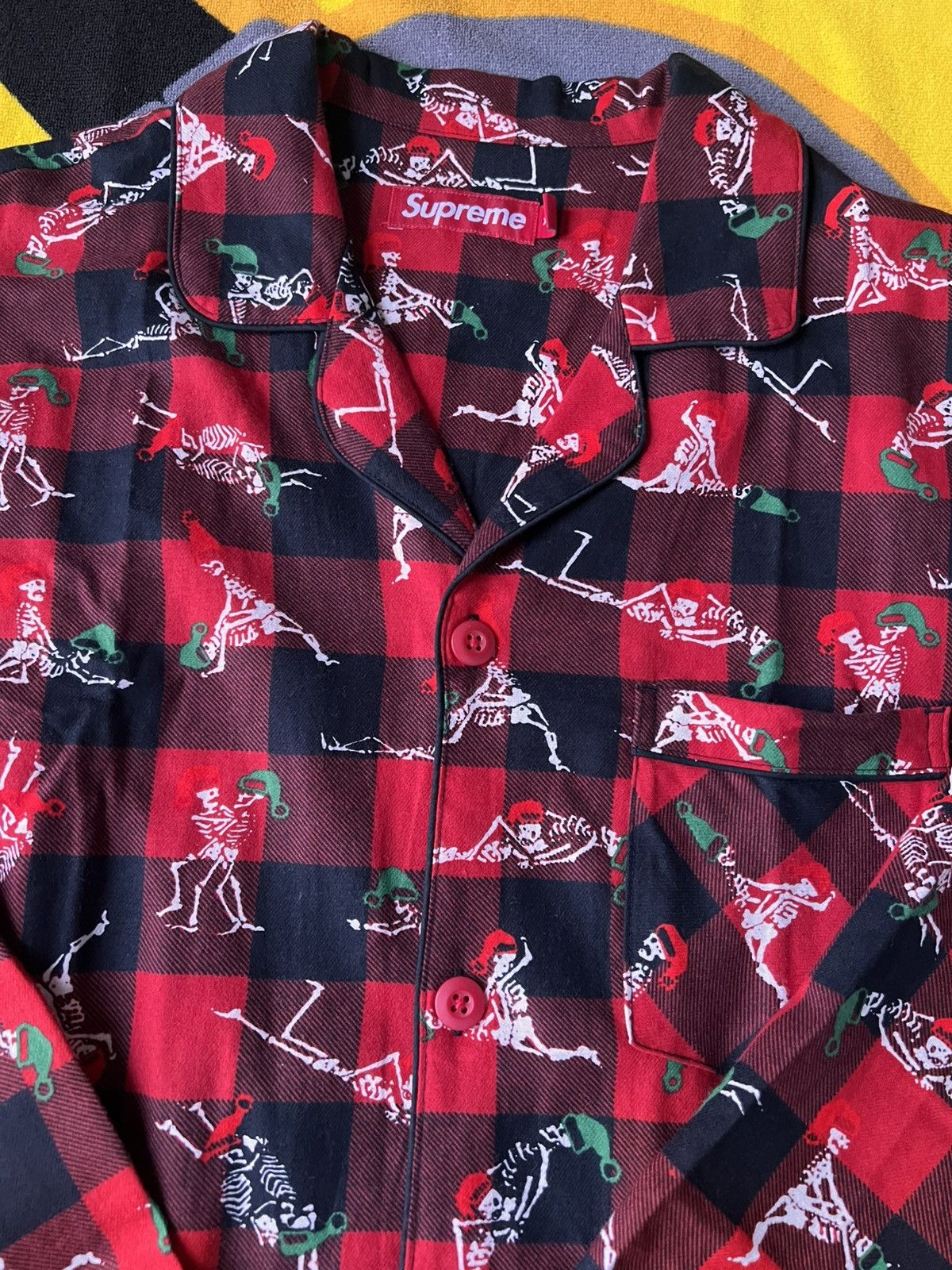 Supreme M - Supreme Holiday Pajama Set Red FW25 flannel shirt pant Size ONE SIZE - 12 Thumbnail