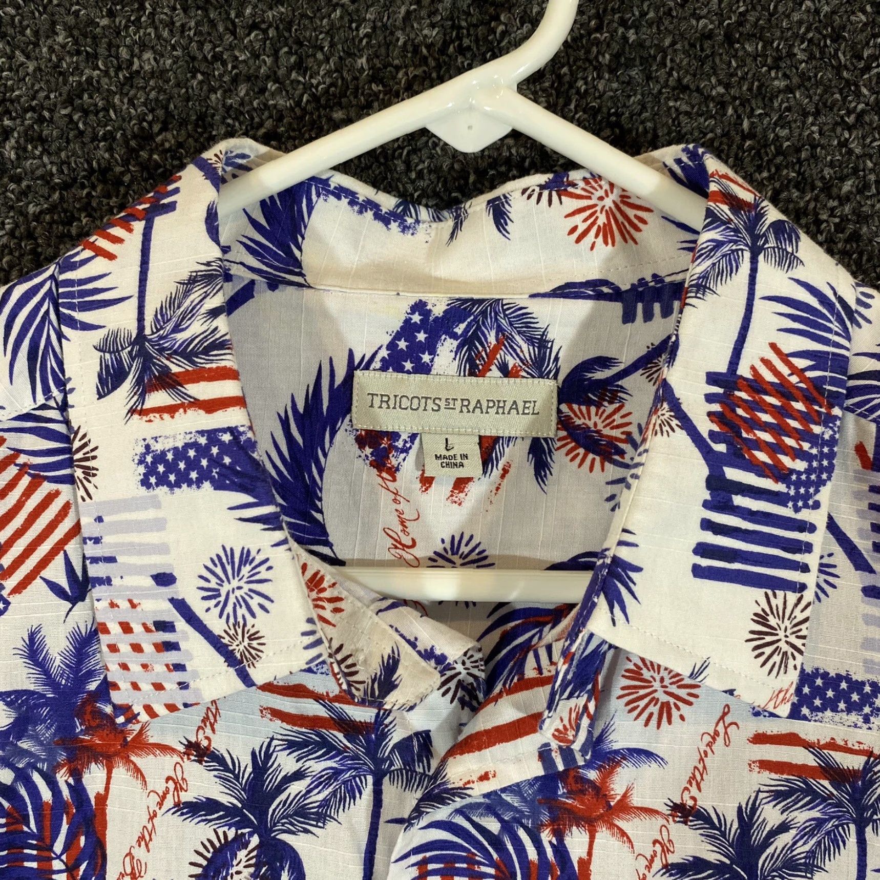 Vintage VINTAGE Tricots St Raphael Shirt Mens Large Blue Red Button-Down Men USA July 4th Size US L / EU 52-54 / 3 - 2 Thumbnail
