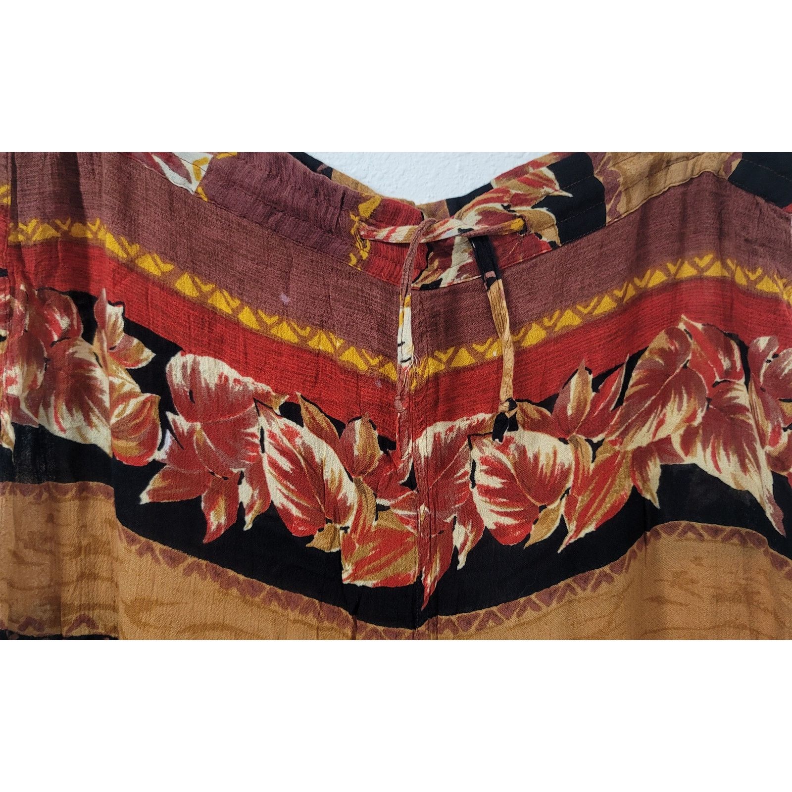 Other Cotton Zone Brown Black Floral Pants Large Drawstring Waist Size 42" / US 20 - 2 Thumbnail