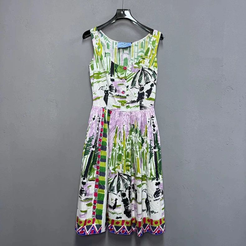 Prada Sleeveless floral dress 2503-Nextarrow