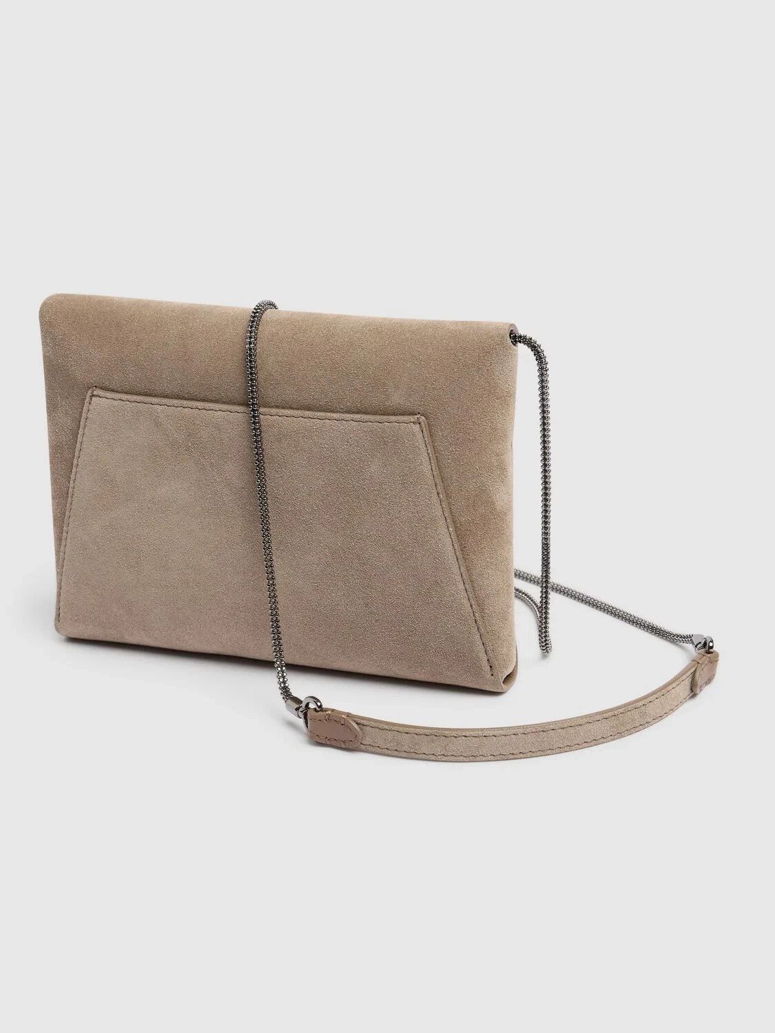Brunello Cucinelli BRUNELLO CUCINELLI Ice Suede Clutch w/ Strap New Auth Size ONE SIZE - 3 Thumbnail