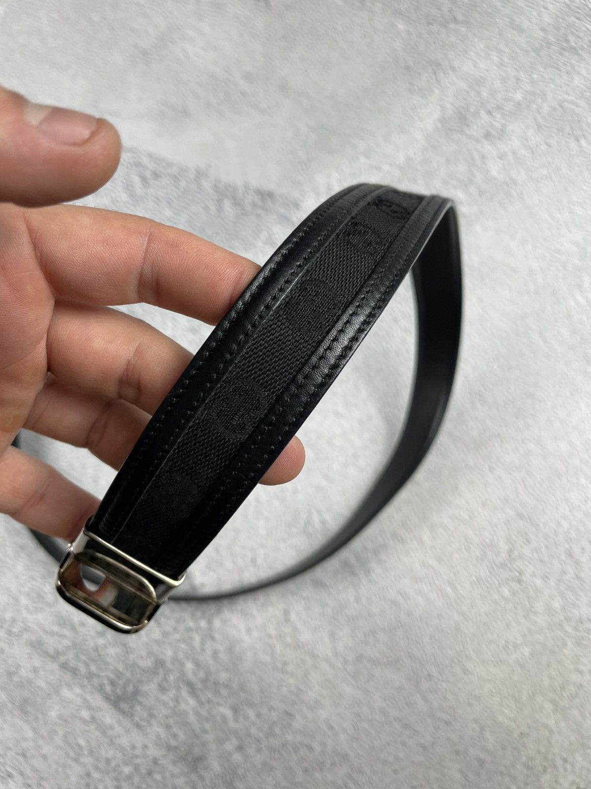 Gucci × Vintage Gucci Vintage Monogram Black Belt oldmoney Size ONE SIZE - 11 Thumbnail