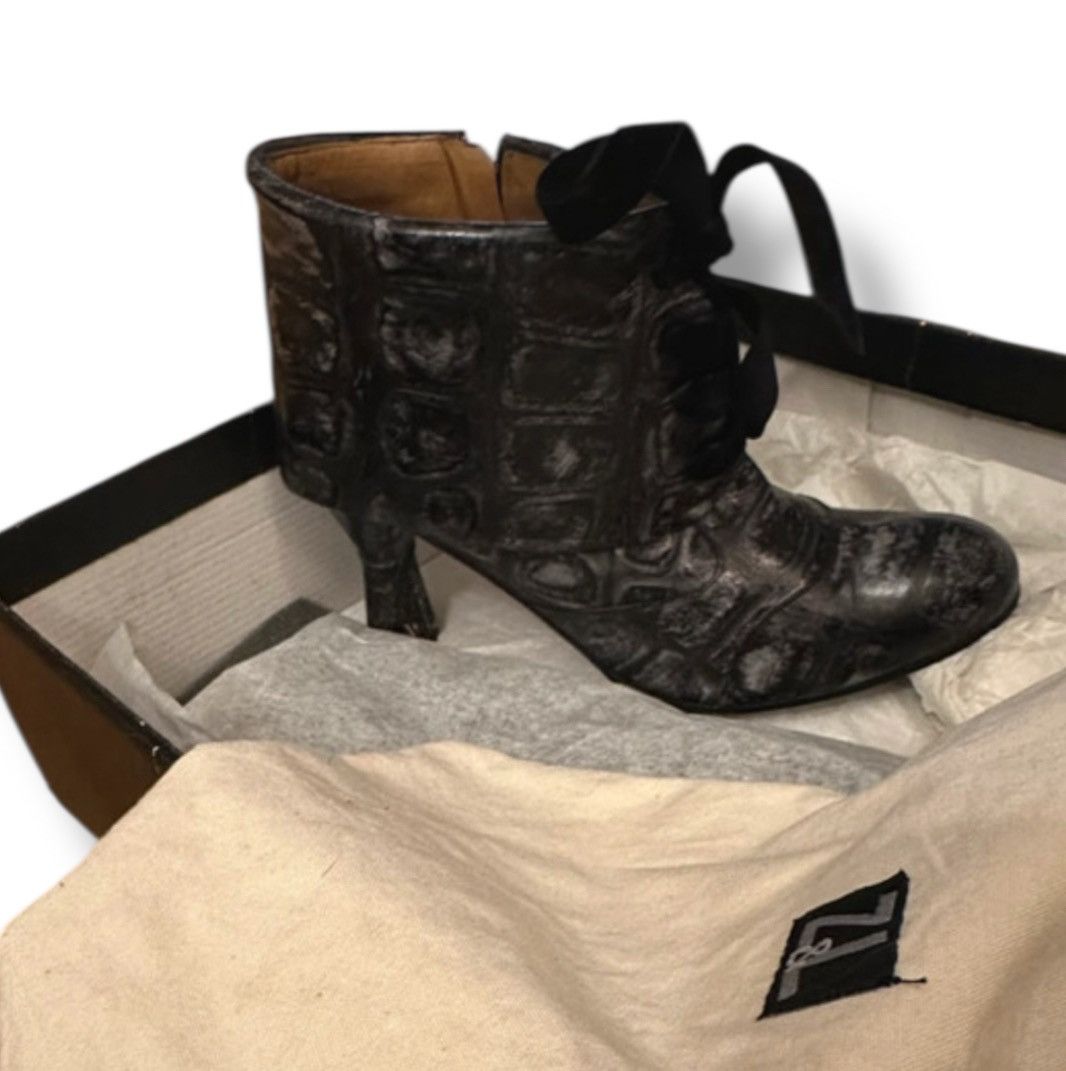 Other Muxart Barcelona dark blue crocodile leather botines 38 Size US 6 / IT 36 - 4 Thumbnail