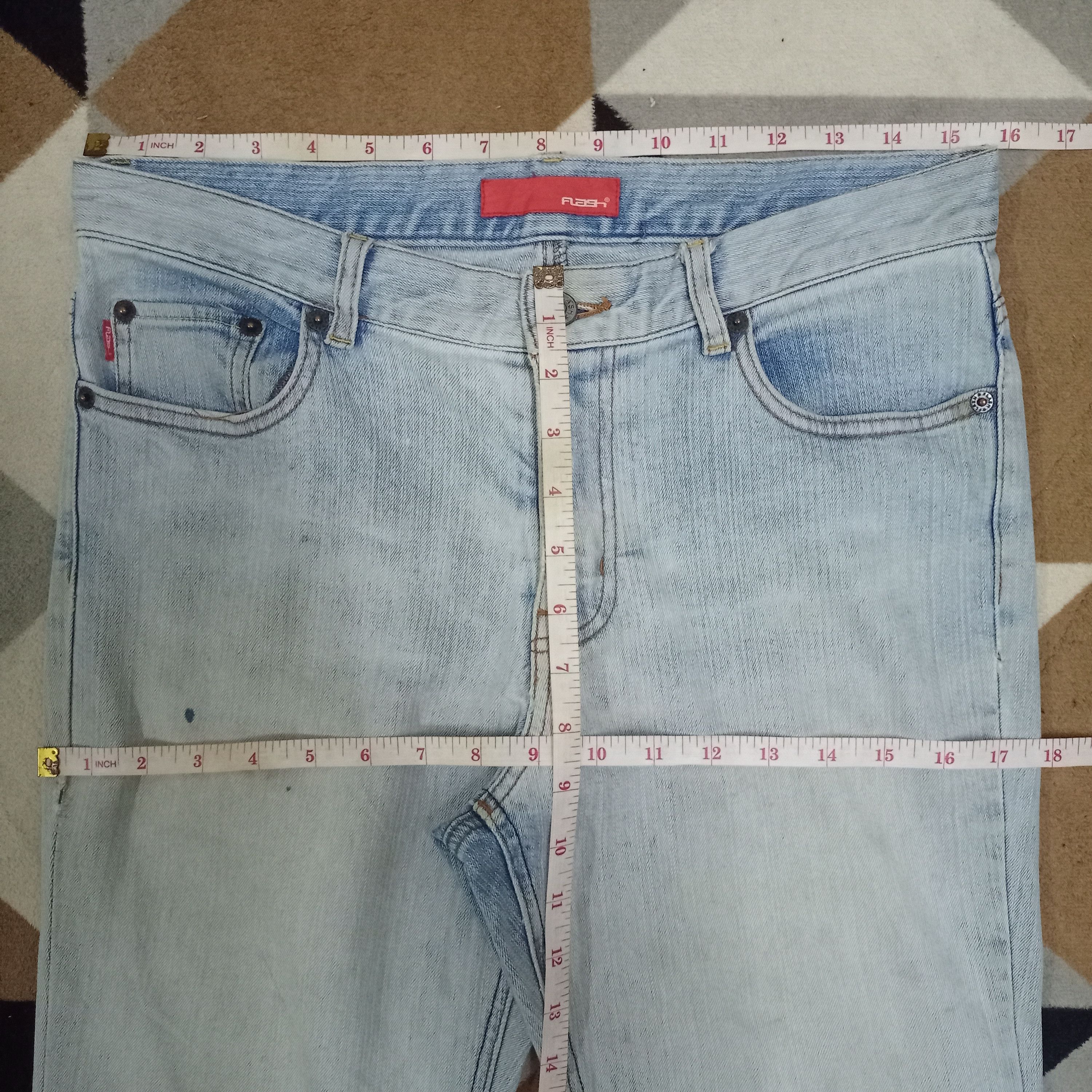 Japanese Brand × Jean Vintage Japanese Brand Light Wash Style Flare Jeans Size US 32 / EU 48 - 7 Thumbnail