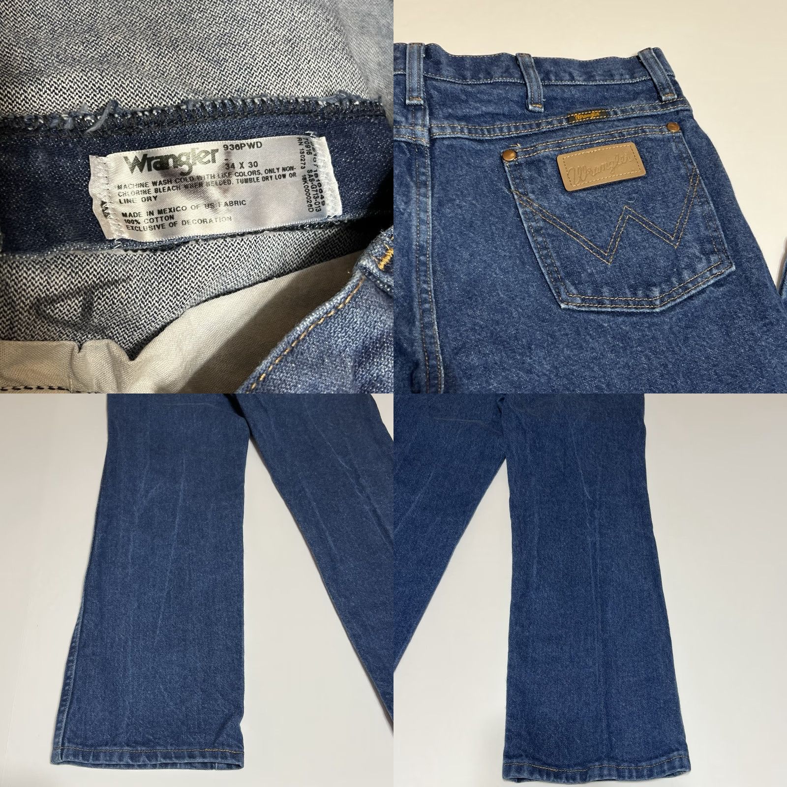 Wrangler Wrangler Cowboy Cut Slim Fit Jeans 936PWD 33x30 Blue Denim Men Regular Slim Straight 5-Pocket Logo Western Cowboy Theme Brand Wrangler Cowboy Cut Size US 33 - 8 Thumbnail