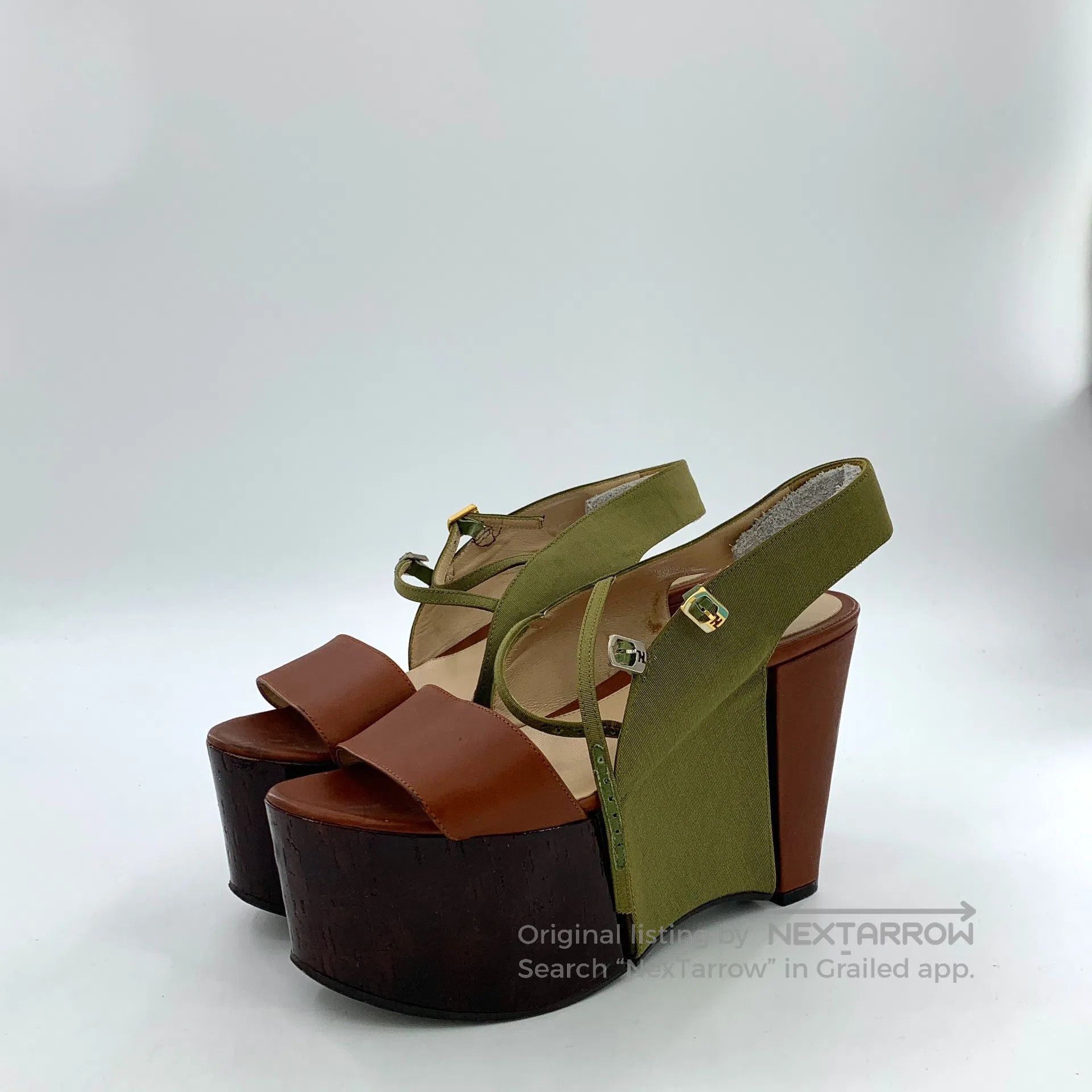 Fendi FENDI Colorful one-strap buckle design thick sole sandals| Size US 8.5 / IT 38.5 - 1 Thumbnail