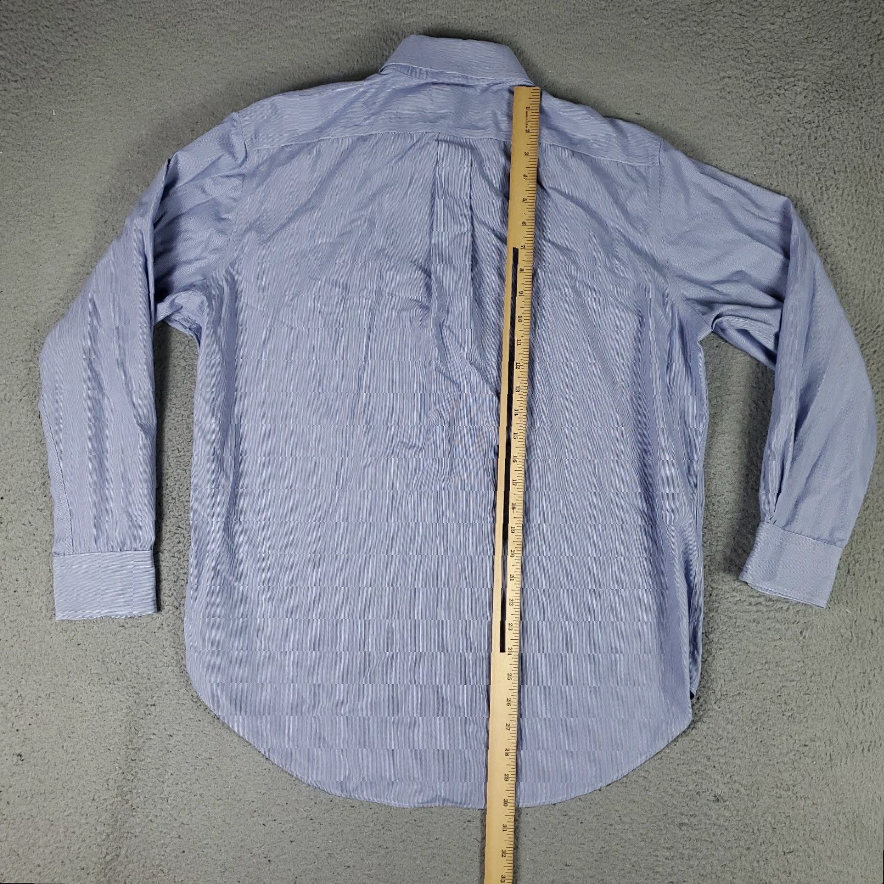 Ralph Lauren Ralph Lauren Dress Shirt Male 16 Blue Stripe Button Up Long Sleeve Non-Iron Regular Fit Adult Medium Blue - Classic American Style Mens Size 42R - 3 Thumbnail