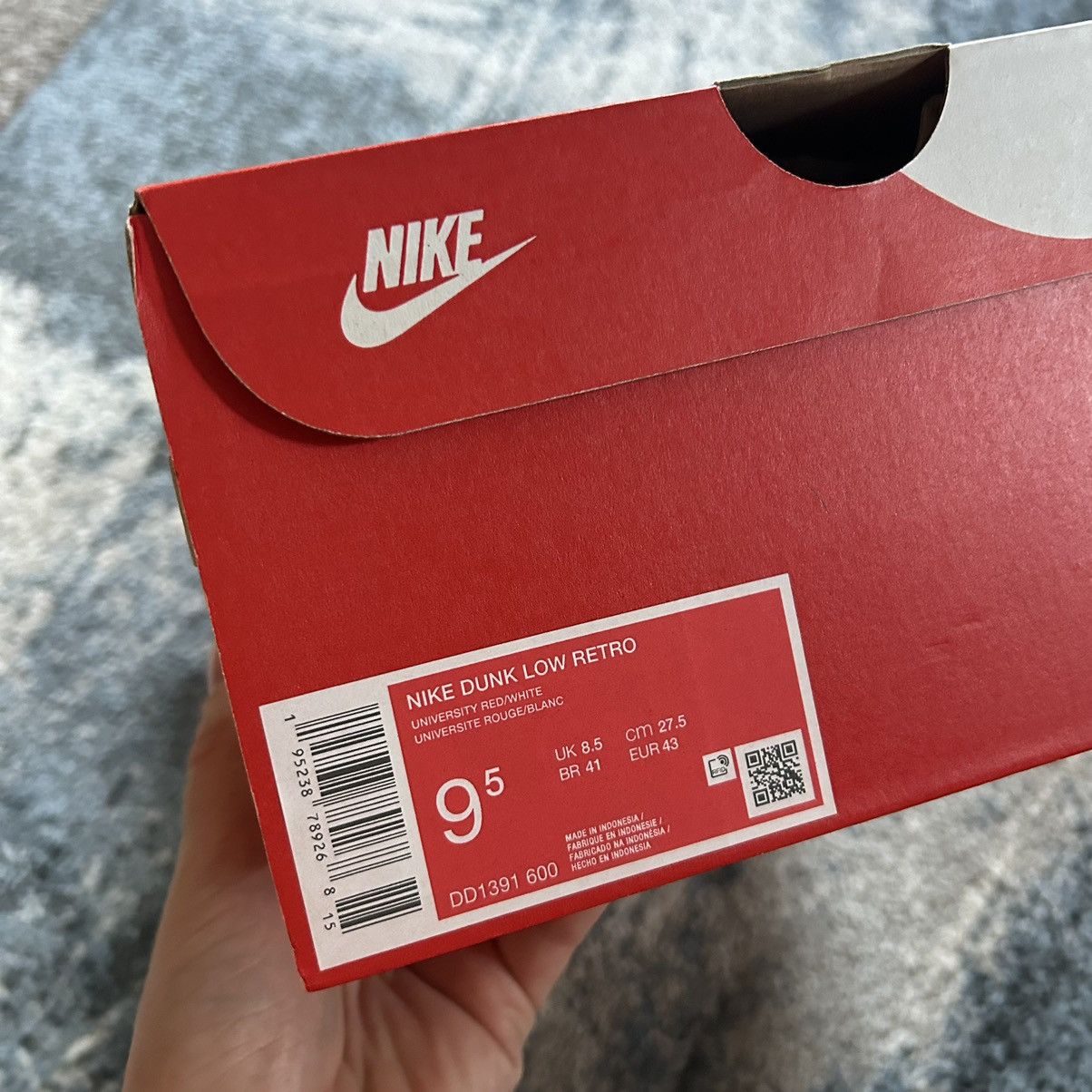Nike DD1391-600 DUNK LOW CHAMPiONSHiP RED 1985 BRiGHT SCARLET Size US 9.5 / EU 42-43 - 11 Thumbnail