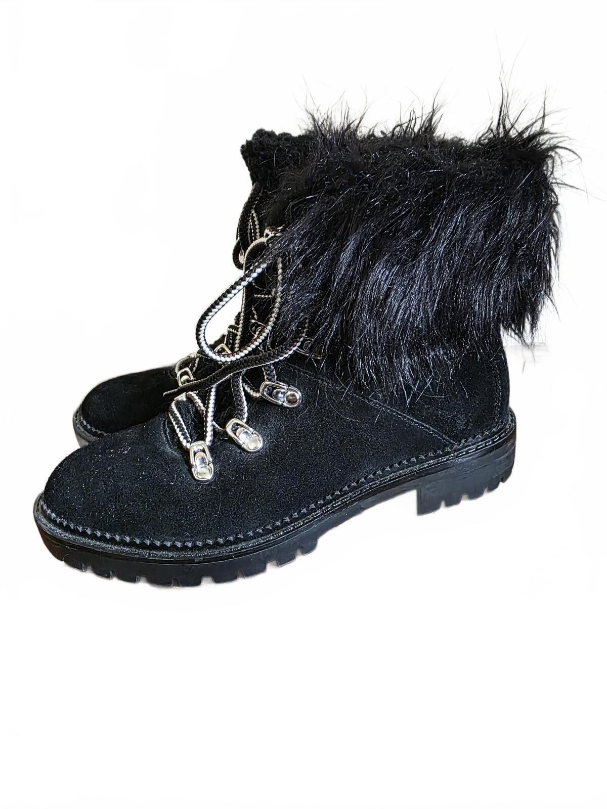 Nine West Nine West Alex Suede Black Faux Fur Leather Ankle Boots 6.5 Size US 6.5 / IT 36.5 - 4 Thumbnail