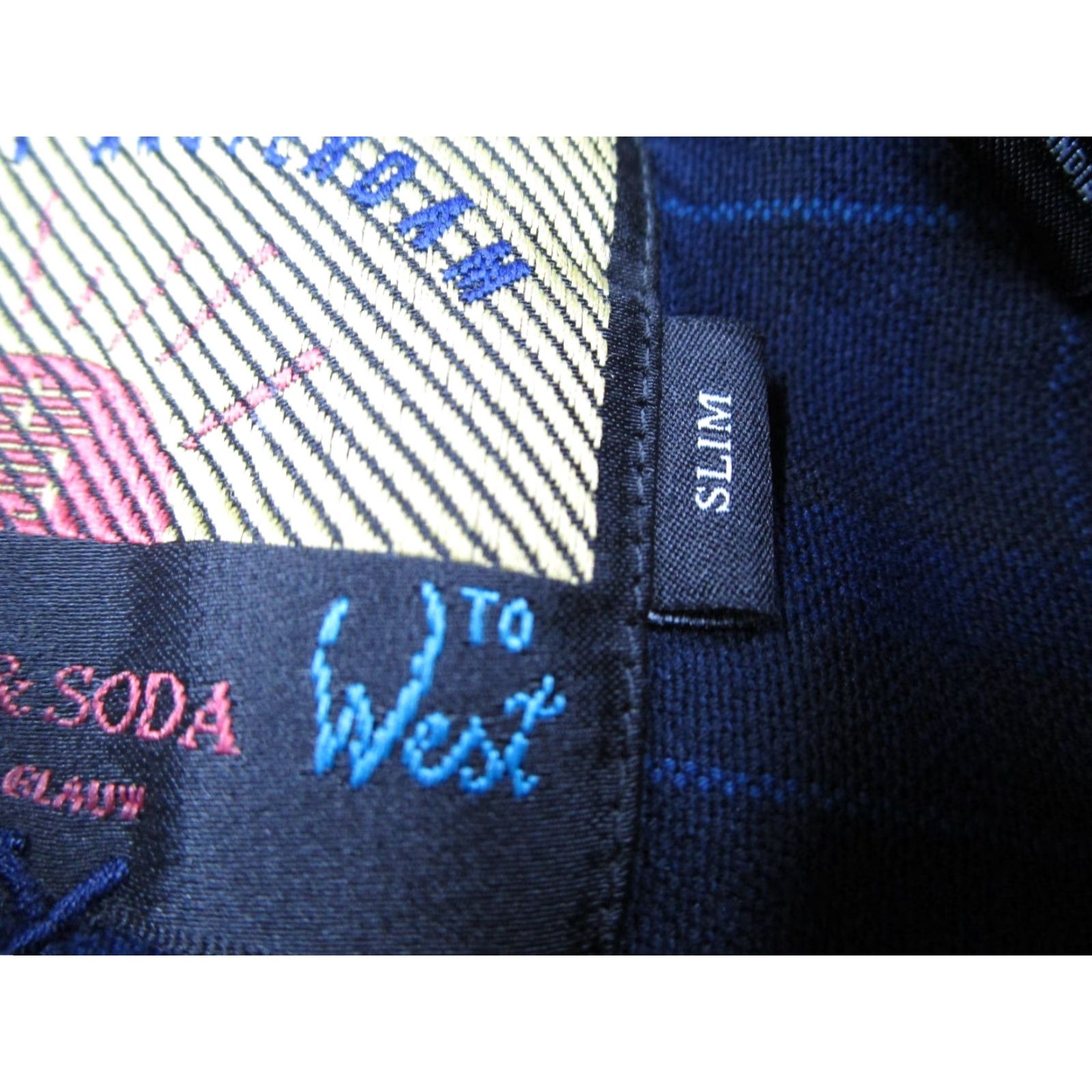 Scotch & Soda VINTAGE Scotch & Soda Men's Check Shirt Large Blue Long Sleeve Casual Business Travel Cotton Twill Slim Fit Size US L / EU 52-54 / 3 - 4 Thumbnail