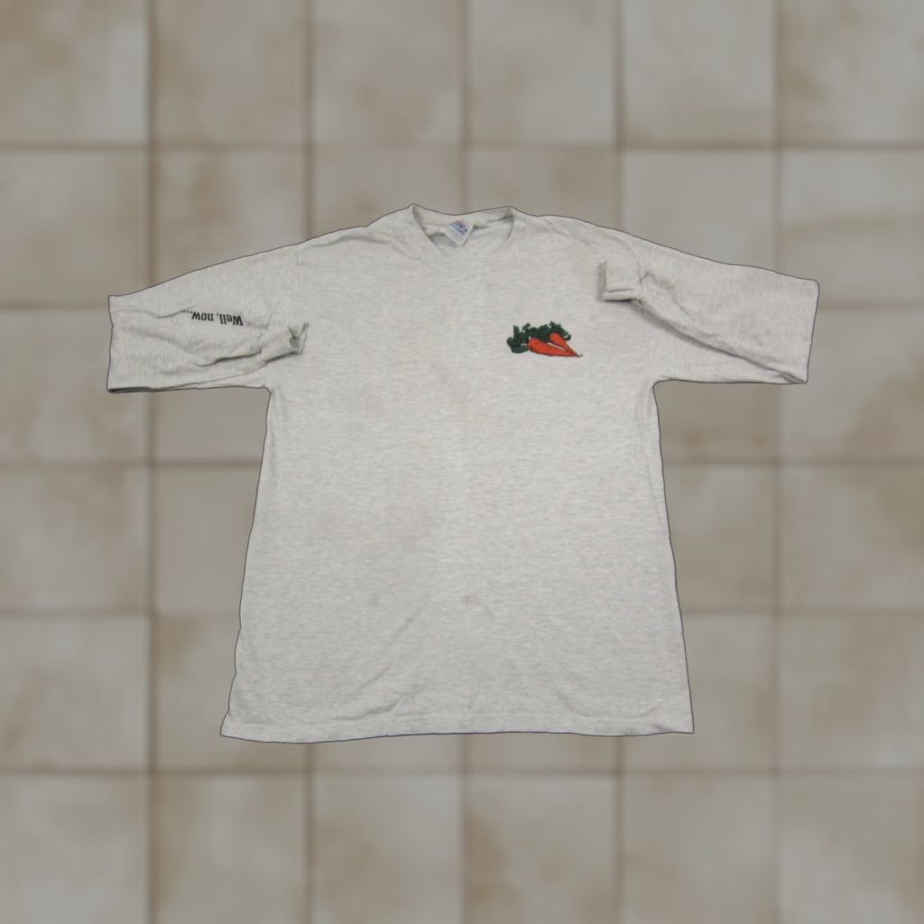 Hanes VINTAGE Hanes Shirt Adult Medium Gray 80s 90s School Classic Carrots Made in USA Mens T-Shirt Crew Neck Short Sleeve Size US M / EU 48-50 / 2 - 1 Thumbnail