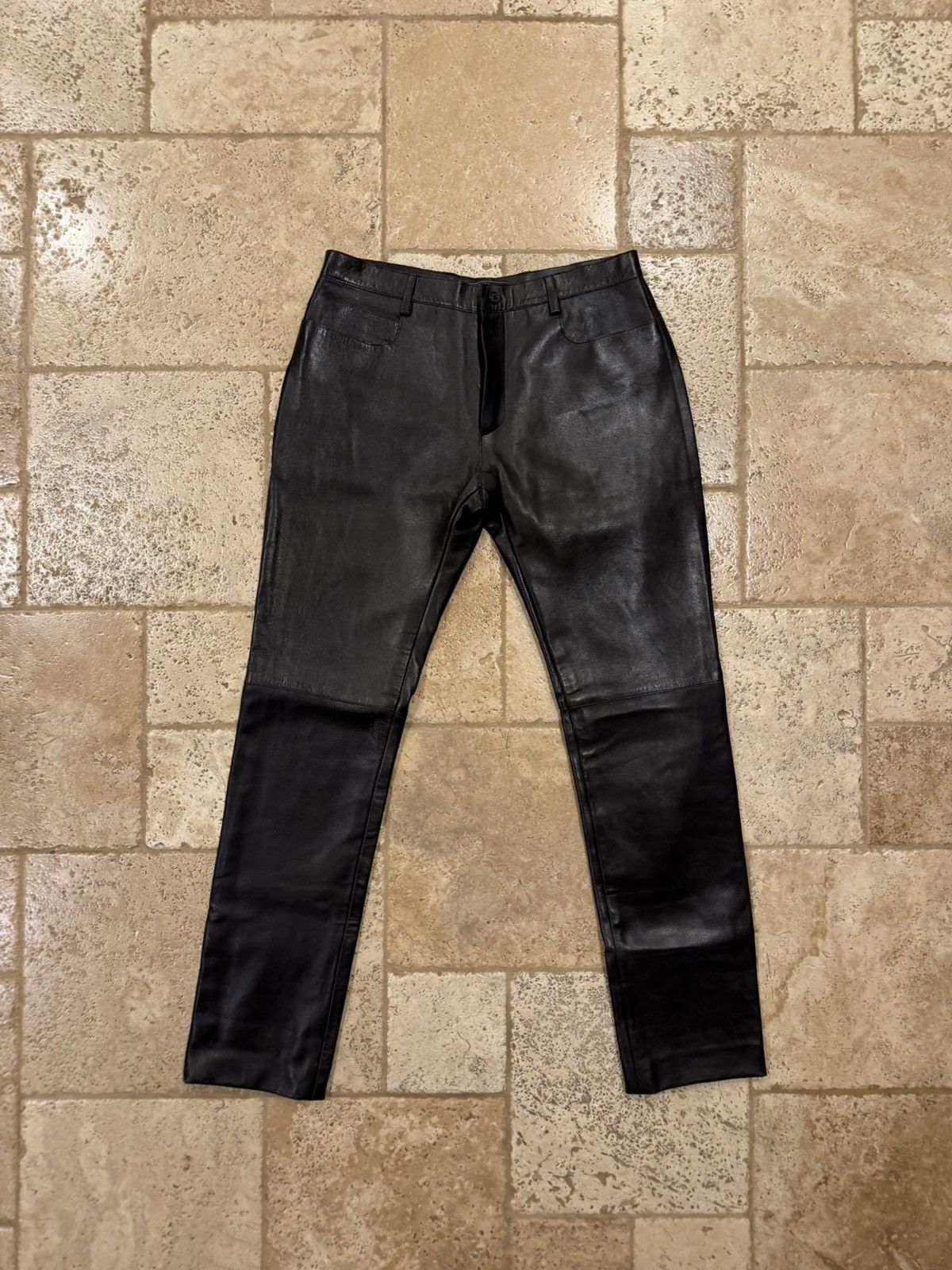 Prada Prada Vintage Dark Brown Leather Moto Pants Size US 32 / EU 48 - 9 Thumbnail