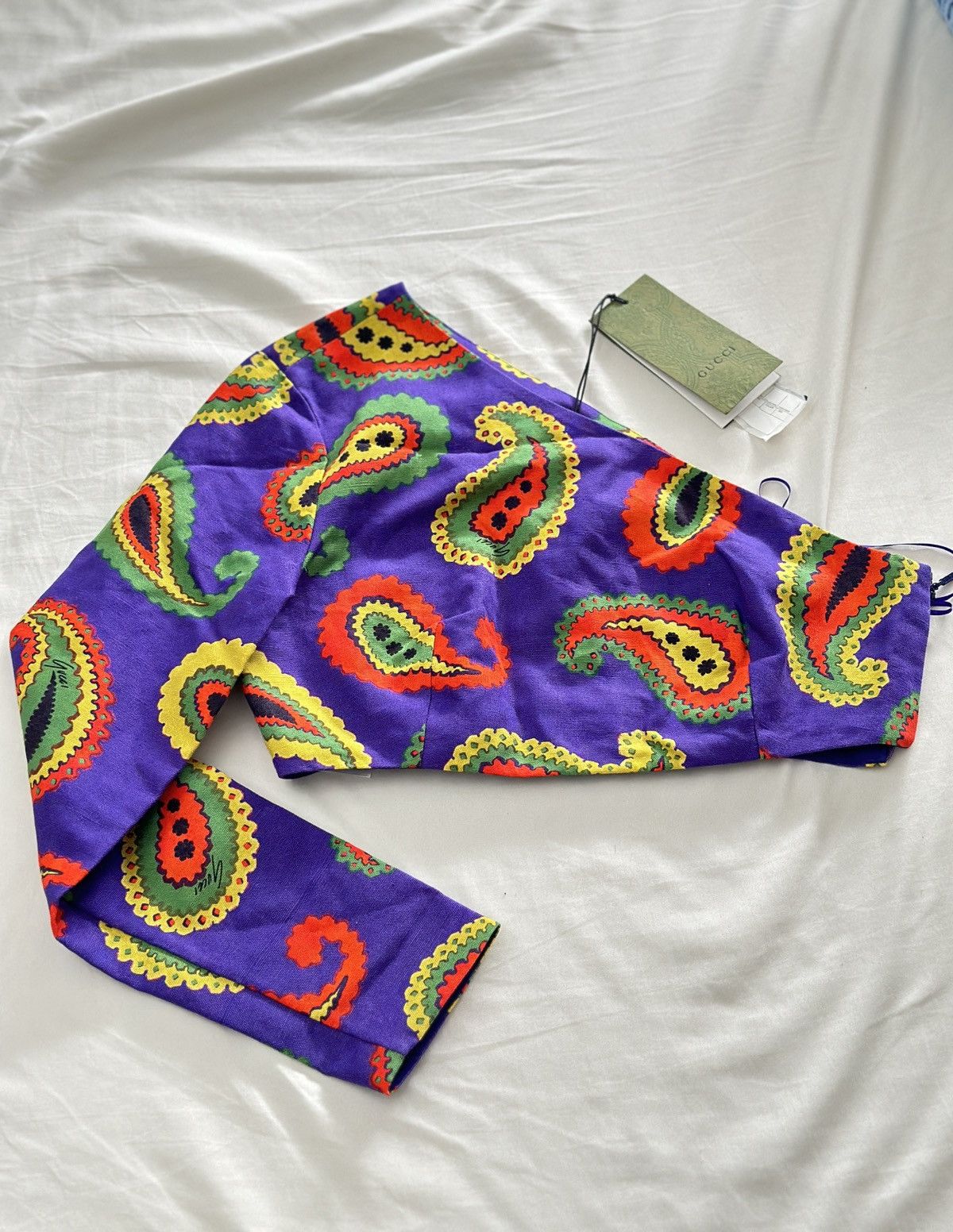 Gucci NWT Authentic Gucci paisley one shoulder women croptop/IT38 Size XS / US 0-2 / IT 36-38 - 1 Thumbnail