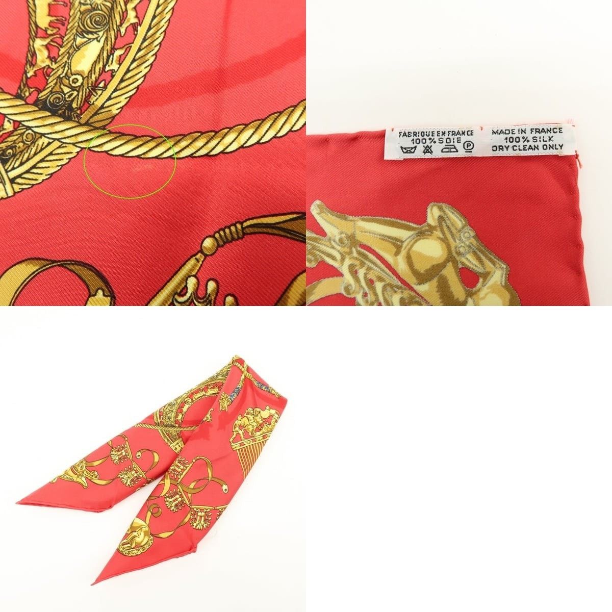 Hermes Hermes Carre 40 Les Cavaliers d'Or Silk Scarf Red Size ONE SIZE - 5 Thumbnail