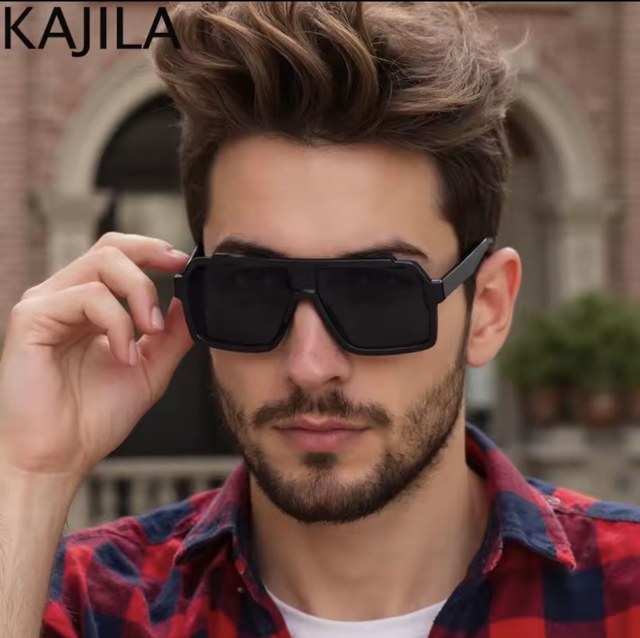Other Oversized Square Sunglasses Black Frame Gold Gradient Lenses Size ONE SIZE - 1 Thumbnail