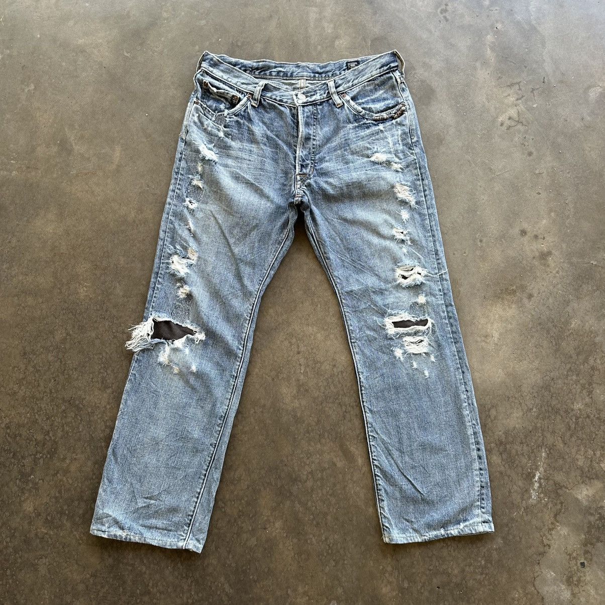 Japanese Brand Vintage Japanese Raw Faded Denim Jeans Made In Japan Size 31 Size US 31 - 1 Thumbnail