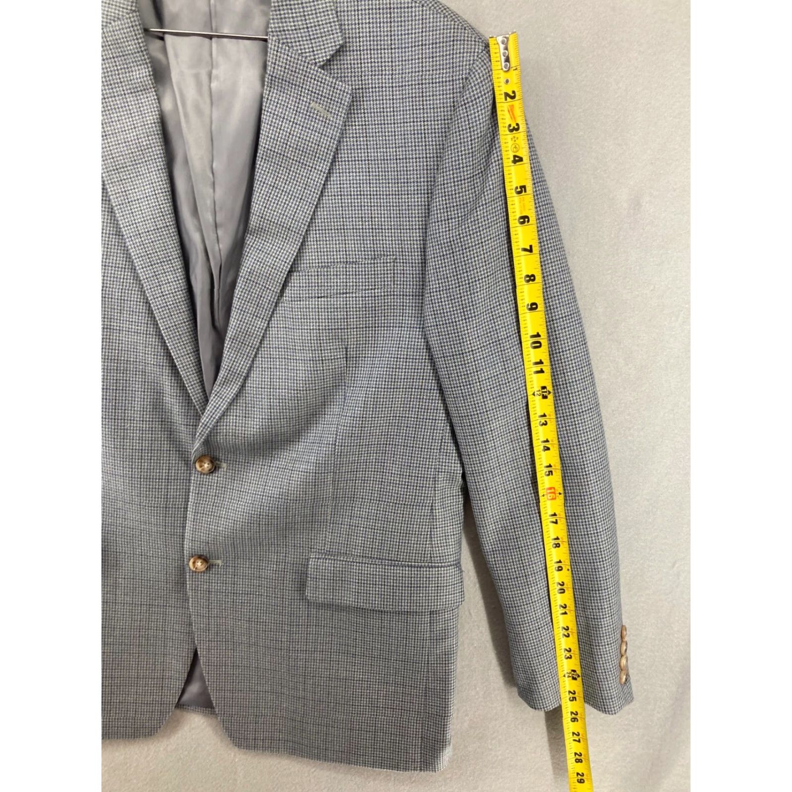 Ralph Lauren Lauren Ralph Lauren Blazer Mens 42r Check Blue Silk Blend Jacket 2-Button Single-Breast Men’s Size 42 Size 42R - 4 Thumbnail