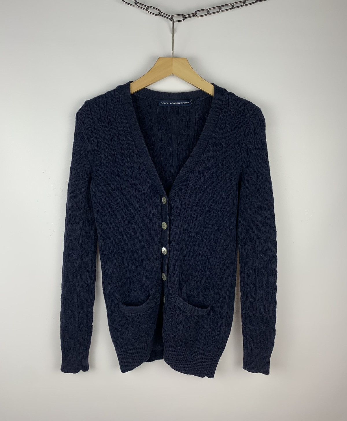 Ralph Lauren Sport Vintage Y2K Ralph Lauren Sport Cable Knit Cardigan Red Pony Size XS / US 0-2 / IT 36-38 - 1 Thumbnail