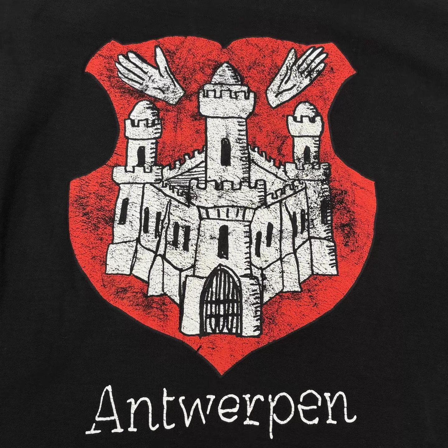 Balenciaga Balenciaga Castle Logo Distressed Black Short Sleeve T-Shirt Size US M / EU 48-50 / 2 - 6 Thumbnail
