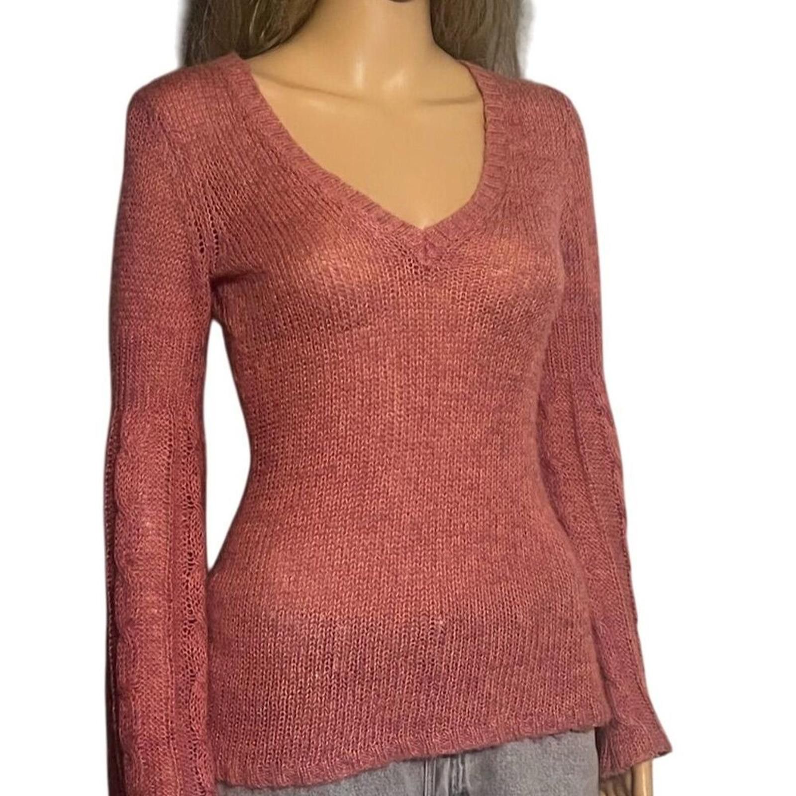 Other Next Era Couture Women's Y2K Pink V-Neck Pullover Sweater S Size S / US 4 / IT 40 - 2 Thumbnail