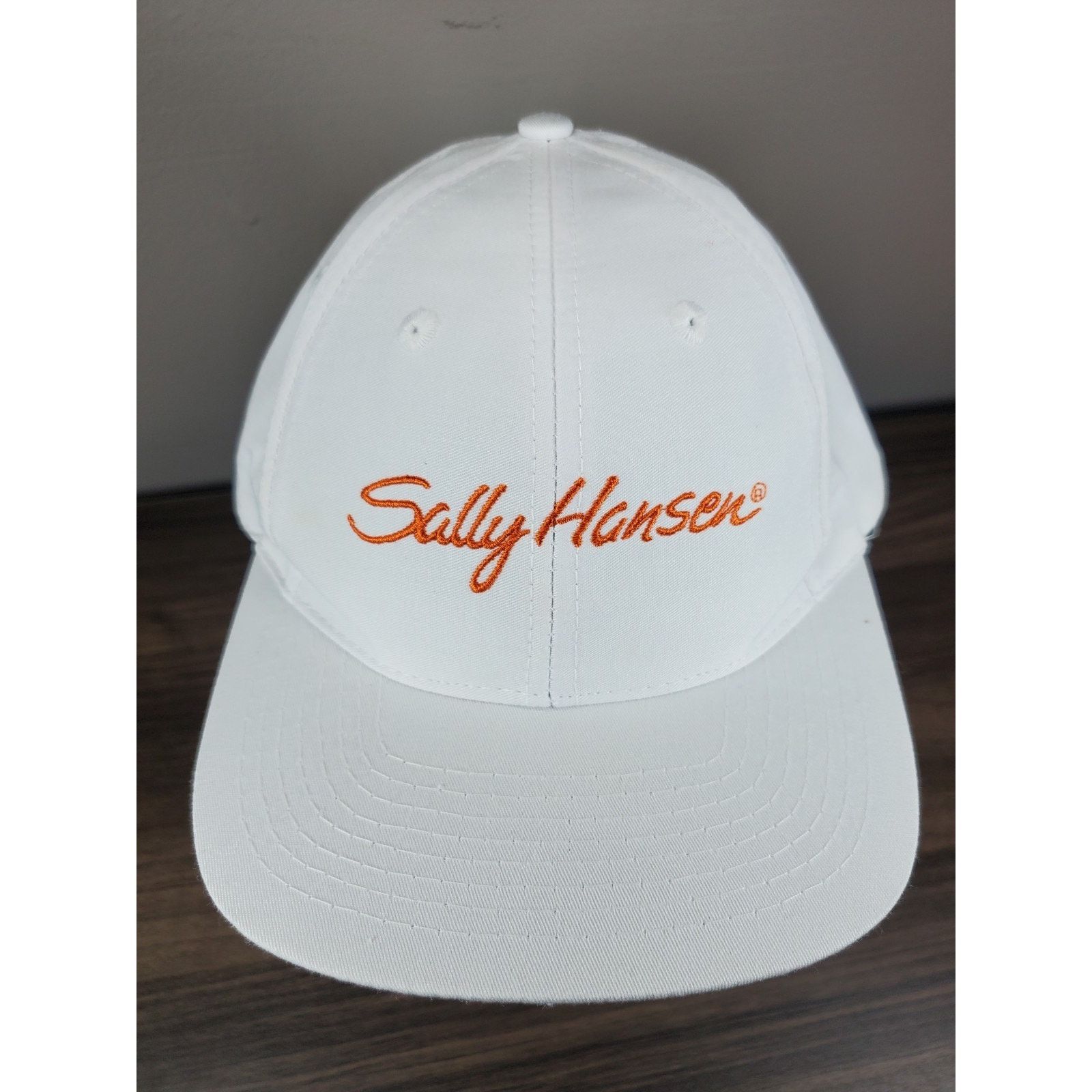 Vintage Sally Hansen Hat White & Orange Embroidered Cap Makeup Brand Size ONE SIZE - 4 Thumbnail