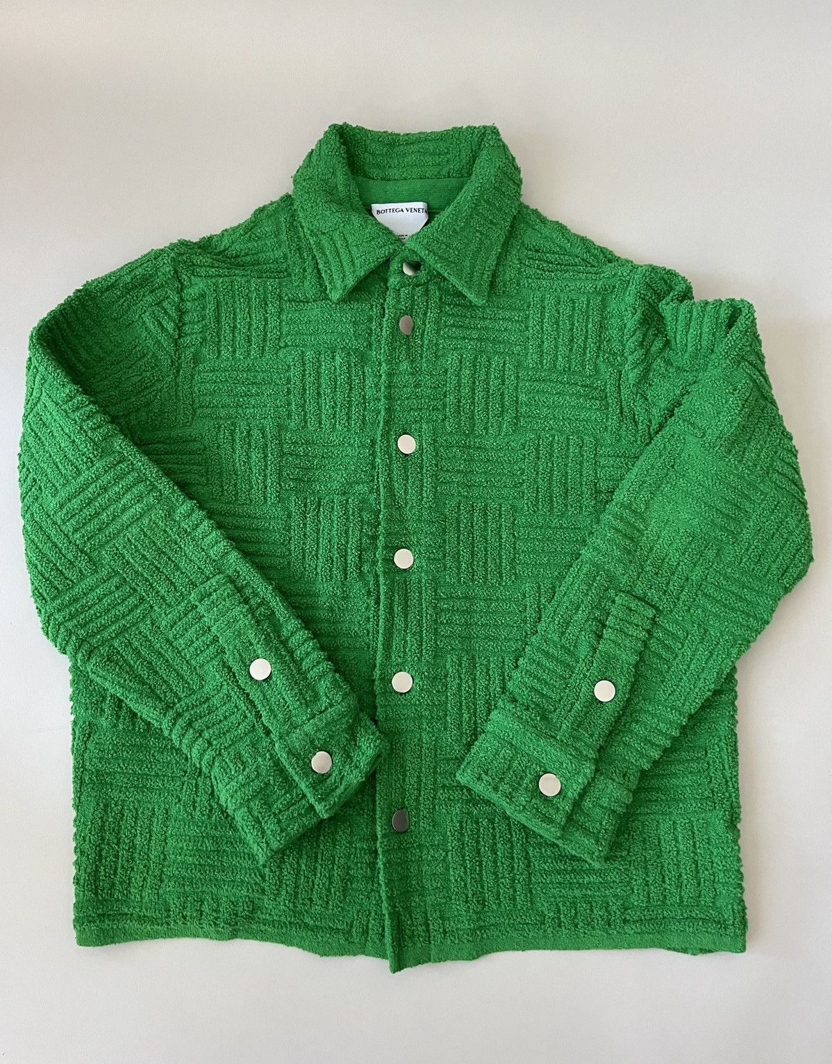 Bottega Veneta Bottega Veneta Green Intreccio Terry Cotton Jacket Size US S / EU 44-46 / 1 - 3 Thumbnail