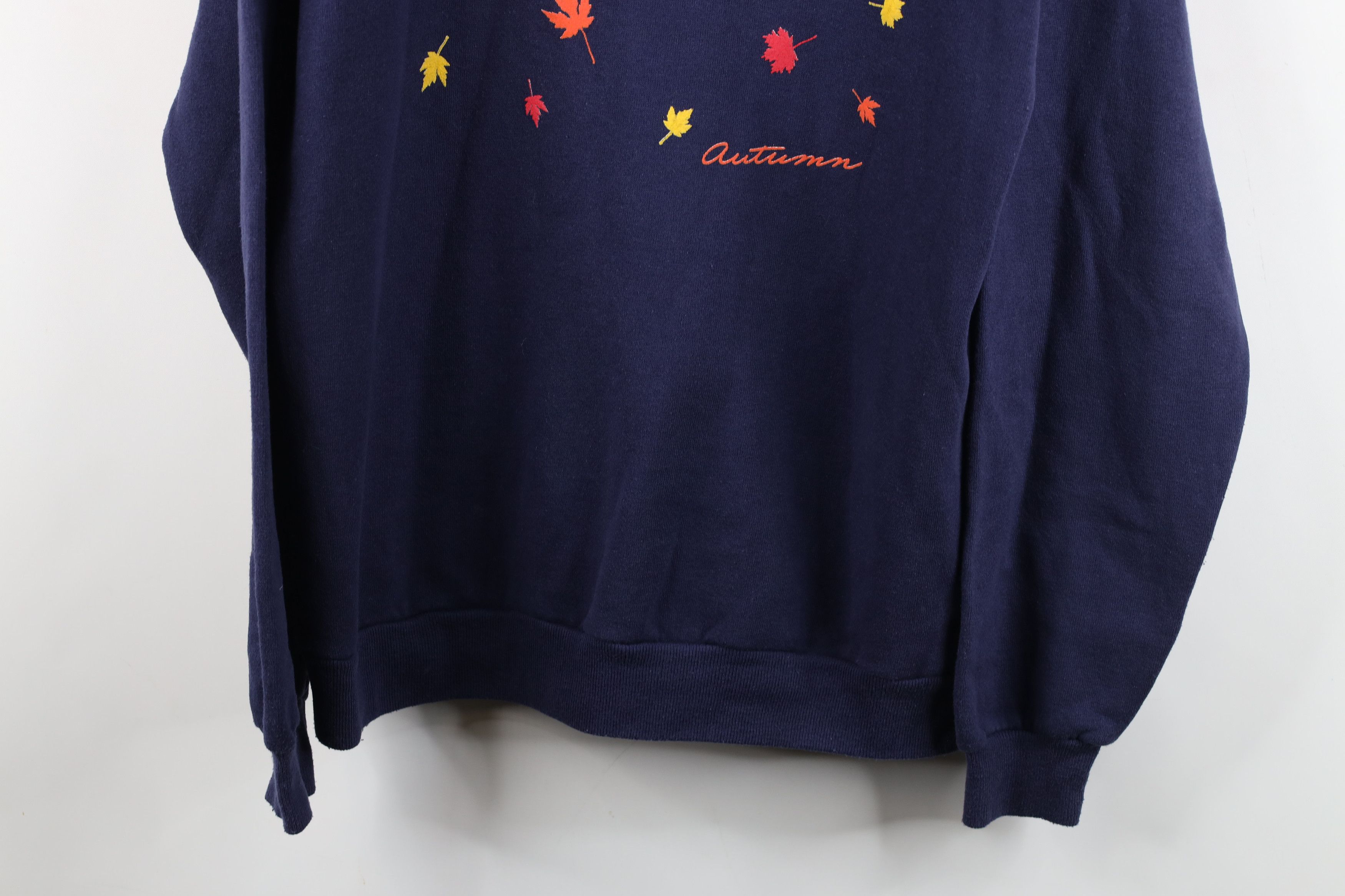 Vintage Vintage 90s Streetwear Autumn Leaf Crewneck Sweatshirt USA Size XL / US 12-14 / IT 48-50 - 3 Thumbnail