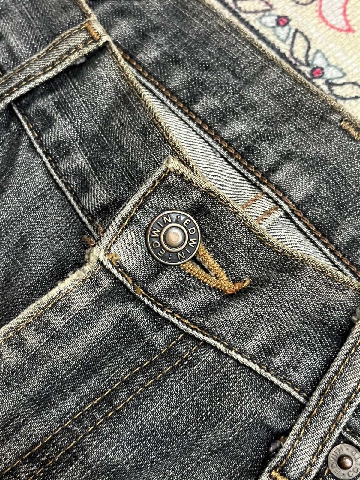 Edwin Vintage Edwin 503 Rusty Washed Straight Leg Jeans Size US 32 / EU 48 - 5 Thumbnail
