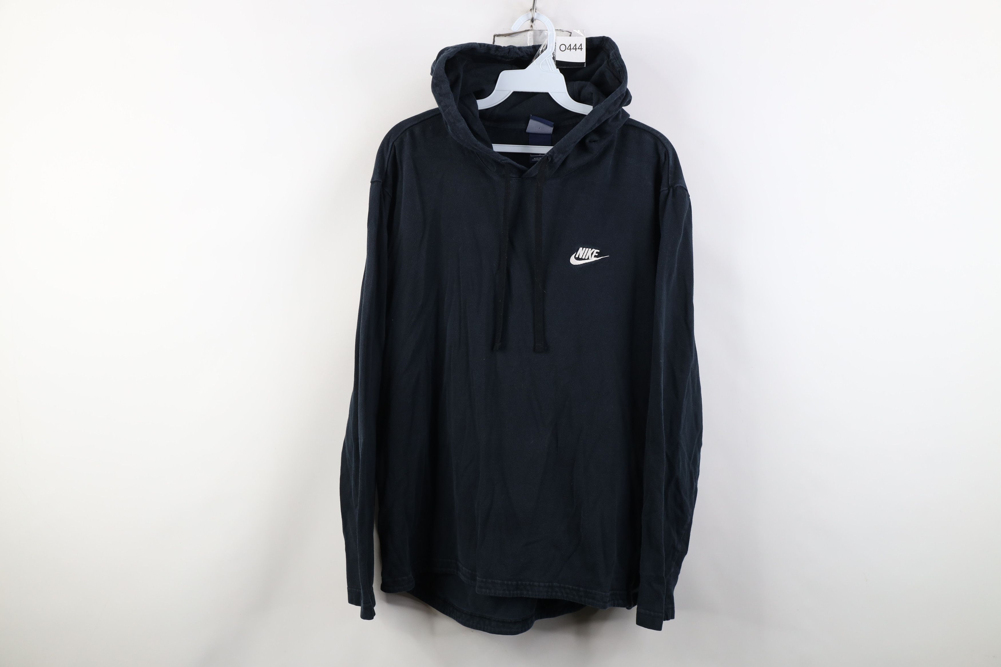 Nike Vintage Y2K Nike Ribbed Knit Hoodie T-Shirt Black Cotton Size US L / EU 52-54 / 3 - 1 Thumbnail