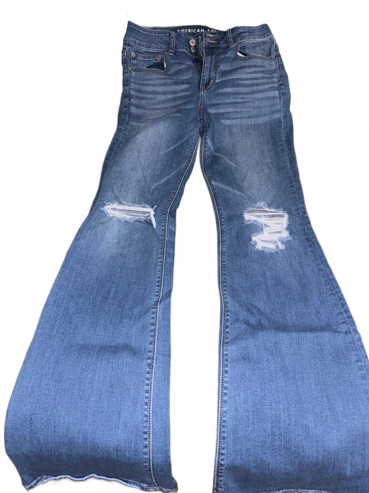 American Eagle Outfitters American Eagle jeans Hi Rise Artist Flare sz 8 long Size 29" - 2 Thumbnail