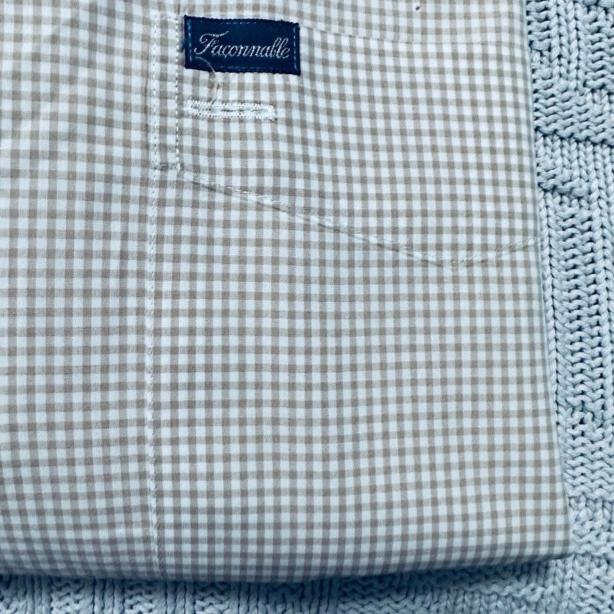 Faconnable Faconnable beige gingham plaid button down Size US XL / EU 56 / 4 - 4 Thumbnail