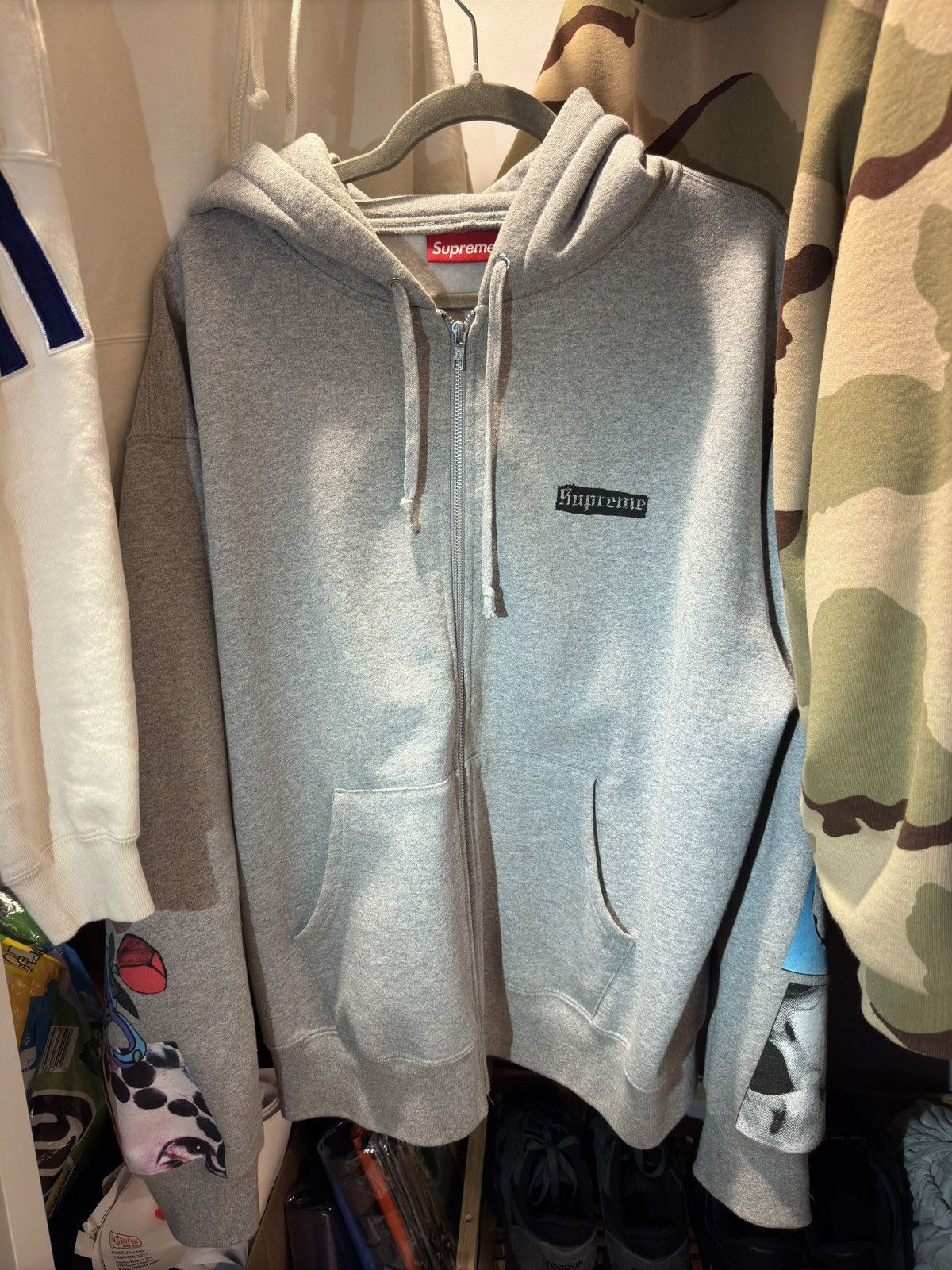 Supreme IDGAF Zip Up Hooded Sweatshirt | Grailed