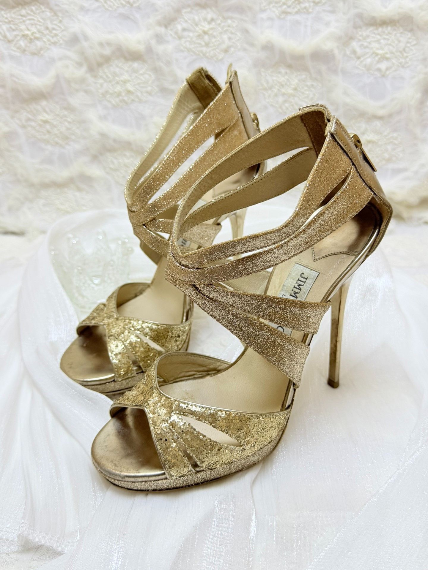 Jimmy Choo Jimmy Choo Waterproof Gold Sandals us_6 Women Size US 6 / IT 36 - 1 Thumbnail
