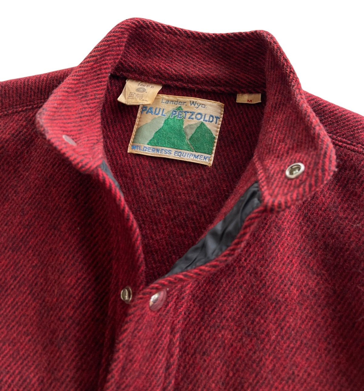 Vintage 70s Paul Petzoldt Wool Blend Burgundy Shirt Size US M / EU 48-50 / 2 - 5 Thumbnail