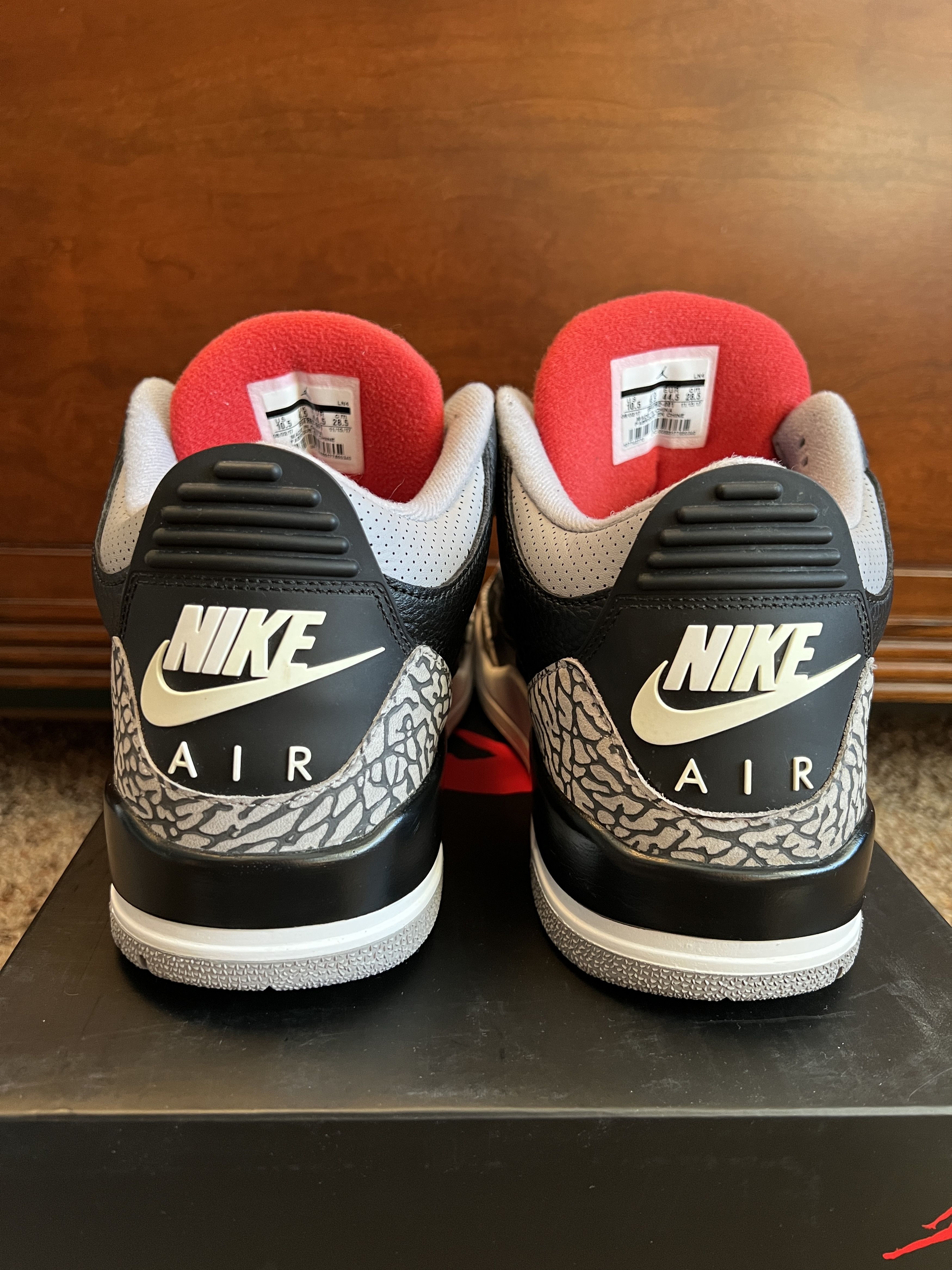 Jordan Brand Air Jordan 3 Retro "Black Cement" (2018) Size US 10.5 / EU 43-44 - 6 Thumbnail