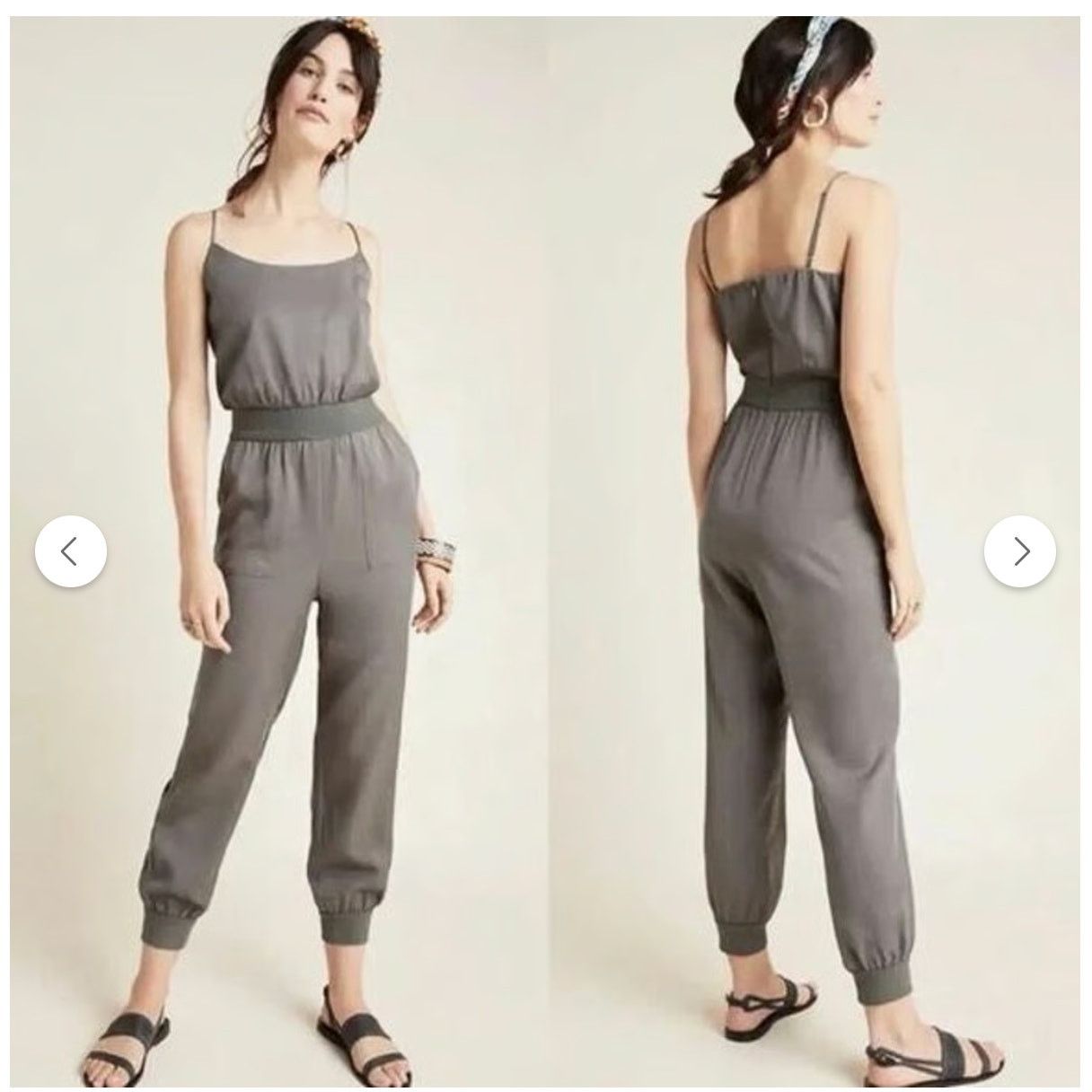 Anthropologie Anthropologie Nisa Green Jump Suit Small Size 28" / US 6 / IT 42 - 2 Thumbnail