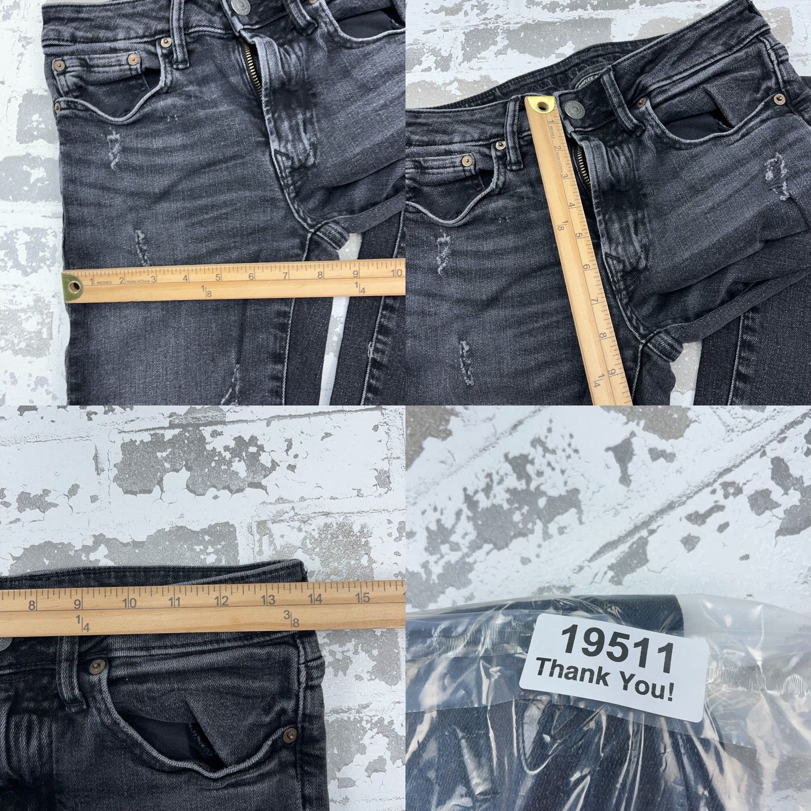 American Eagle Outfitters American Eagle Outfitters Jeans Men Slim Black Denim 28x32 Straight Stretch Distressed Pockets 5-Pocket Logo Belt Loops Holiday: NA Size US 28 / EU 44 - 9 Thumbnail