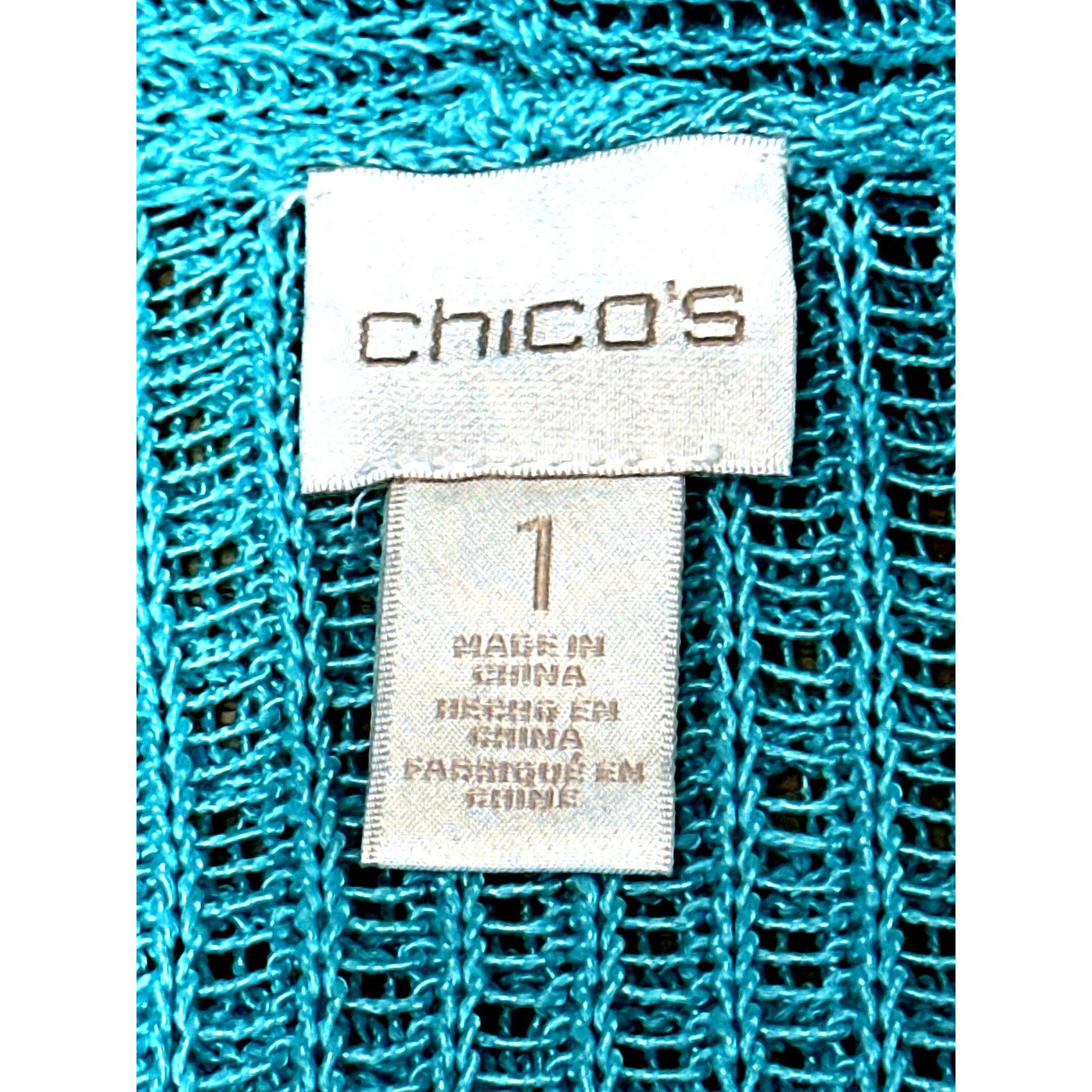 Chicos Chicos Open Front Sheer Knit Cardigan Lightweight Trendy Sty Size M / US 6-8 / IT 42-44 - 5 Thumbnail