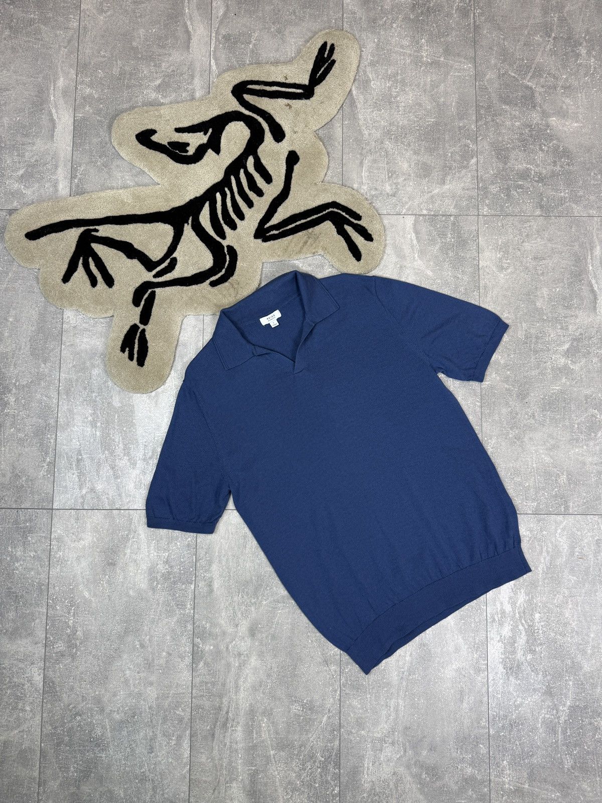 Reiss Mens Vintage Reiss polos merino wool T-shirt blue tee Size US L / EU 52-54 / 3 - 1 Thumbnail