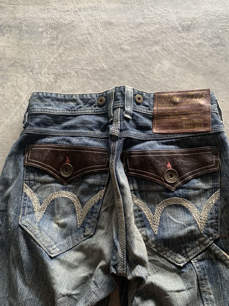 Edwin distressed semi flare edwin 503 blue trip Size US 30 / EU 46 - 12 Thumbnail