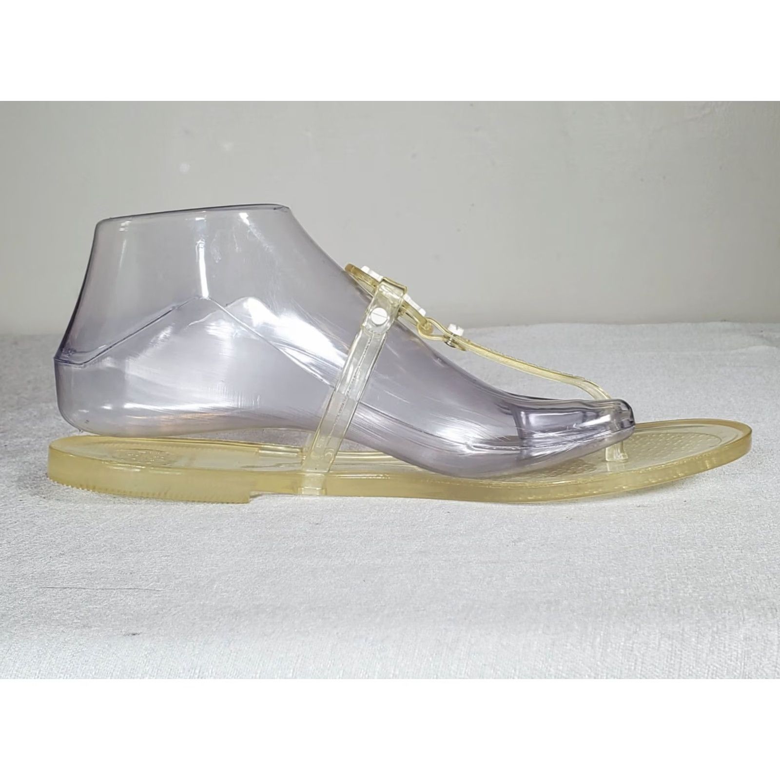 Tory Burch Tory Burch Mini Miller Flat Jelly Thong Sandal Clear Yellow Medallion Women US 8 Size US 8 / IT 38 - 5 Thumbnail