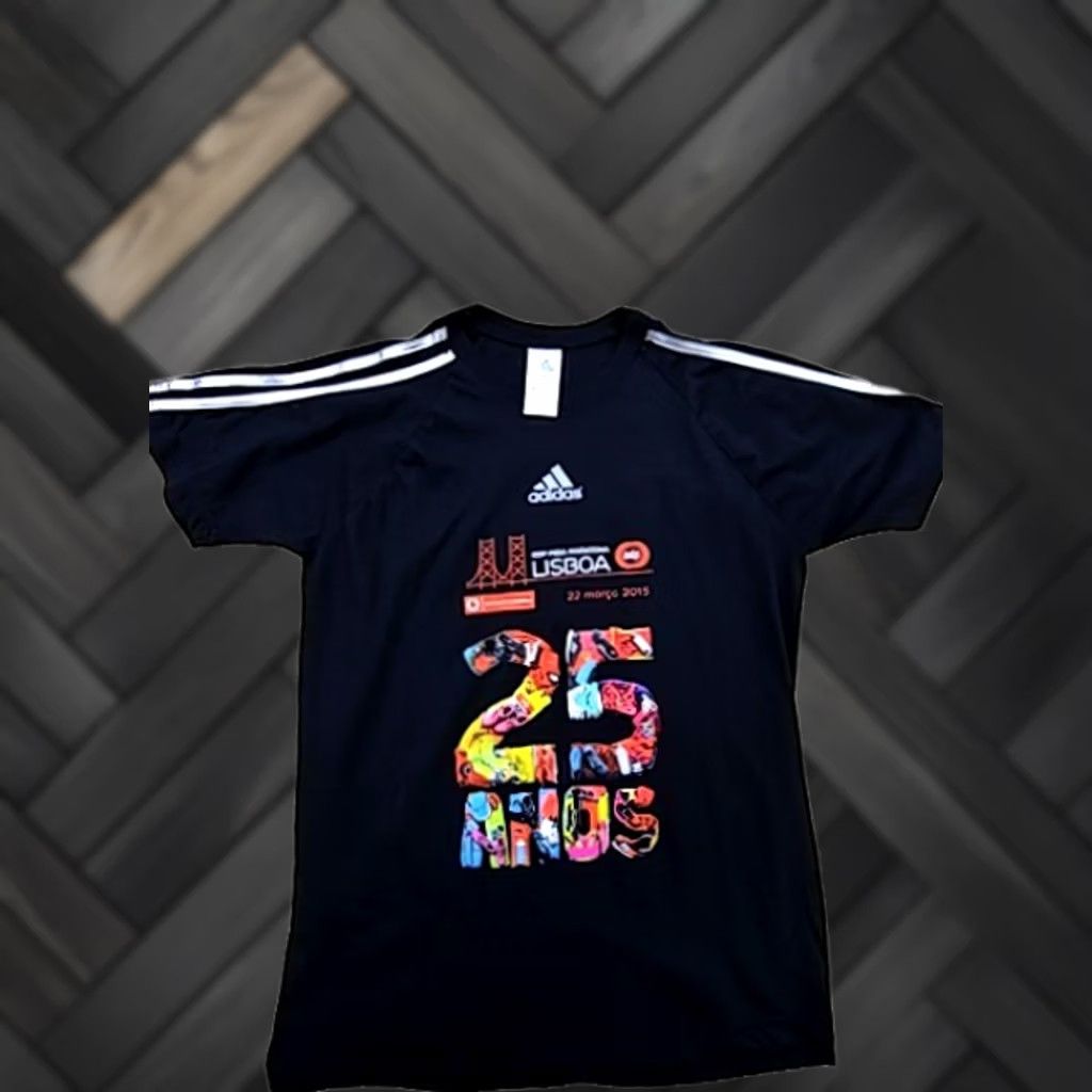 Adidas Adidas Men's Black Lisboa Marathon T-Shirt 2010 Size M 3 Stripes Size US M / EU 48-50 / 2 - 1 Thumbnail