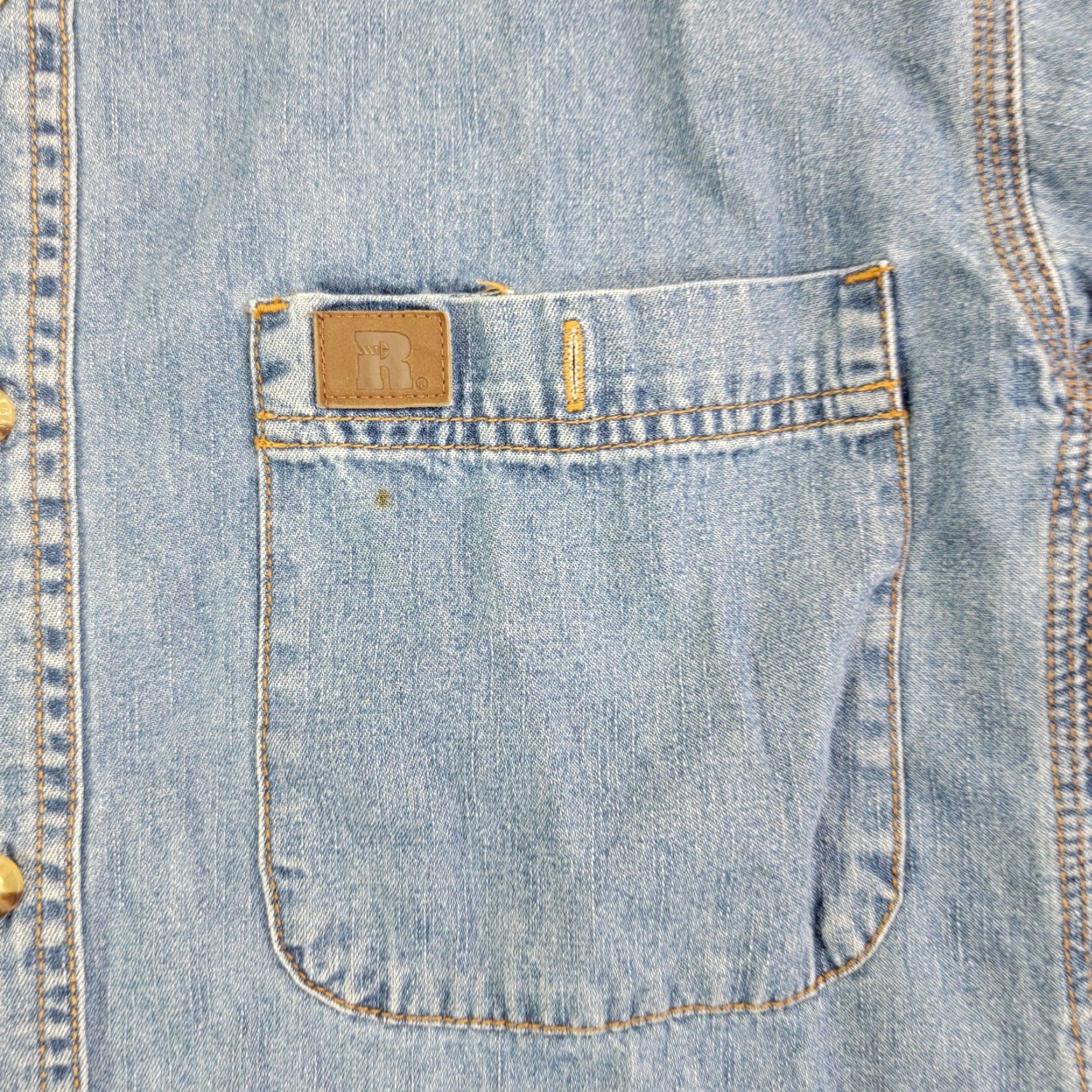 Wrangler Wrangler Riggs Workwear Shirt Mens Large Blue Denim Long Sleeve Button Front Size US L / EU 52-54 / 3 - 3 Thumbnail