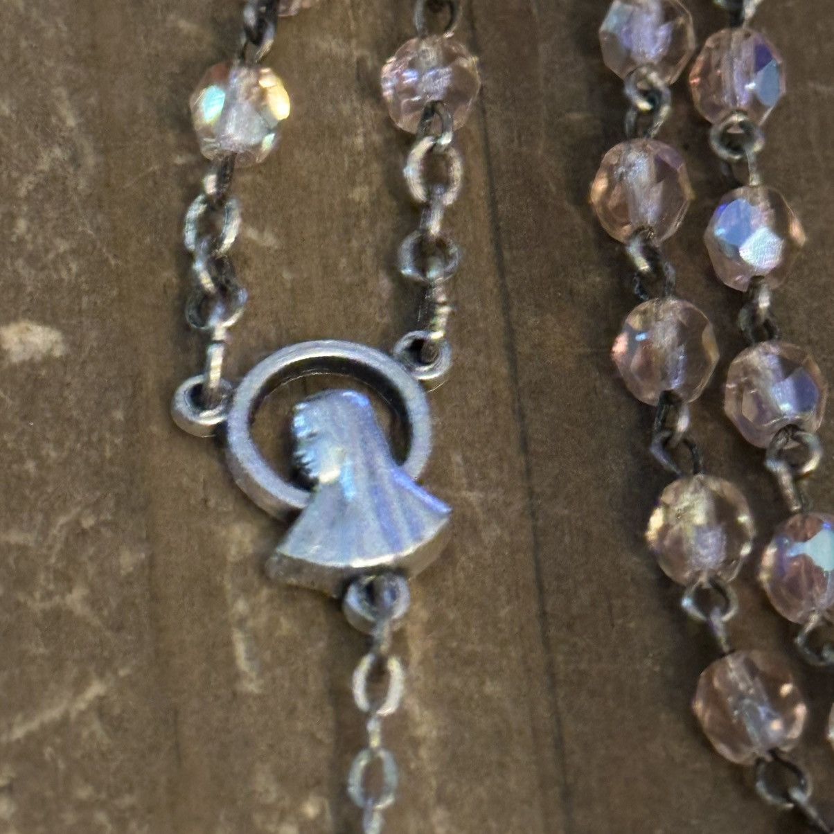 Vintage Vintage pink Aurora Borealis crystal rosary Size ONE SIZE - 4 Thumbnail