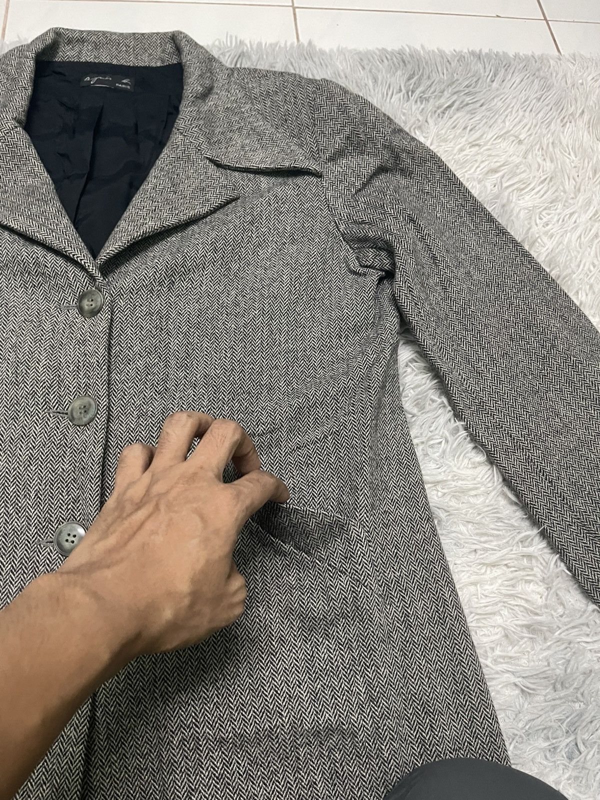 agnes b. 90s AGNES B TRENCH COAT WOOL RARE DESIGN Size US S / EU 44-46 / 1 - 5 Thumbnail