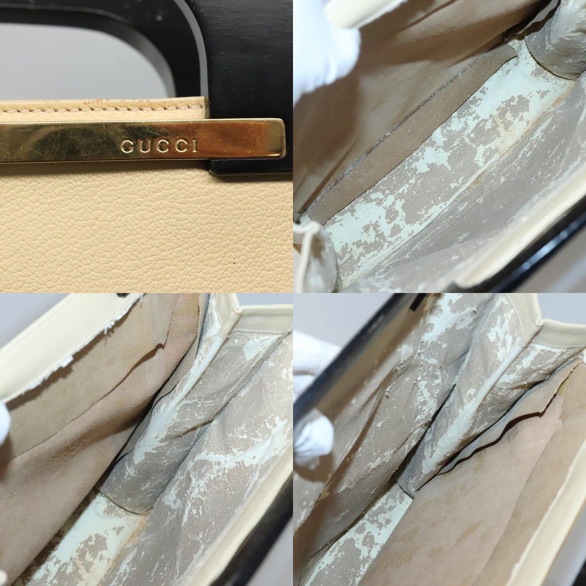 Gucci GUCCI Hand Bag Leather Beige Gold Size ONE SIZE - 11 Thumbnail